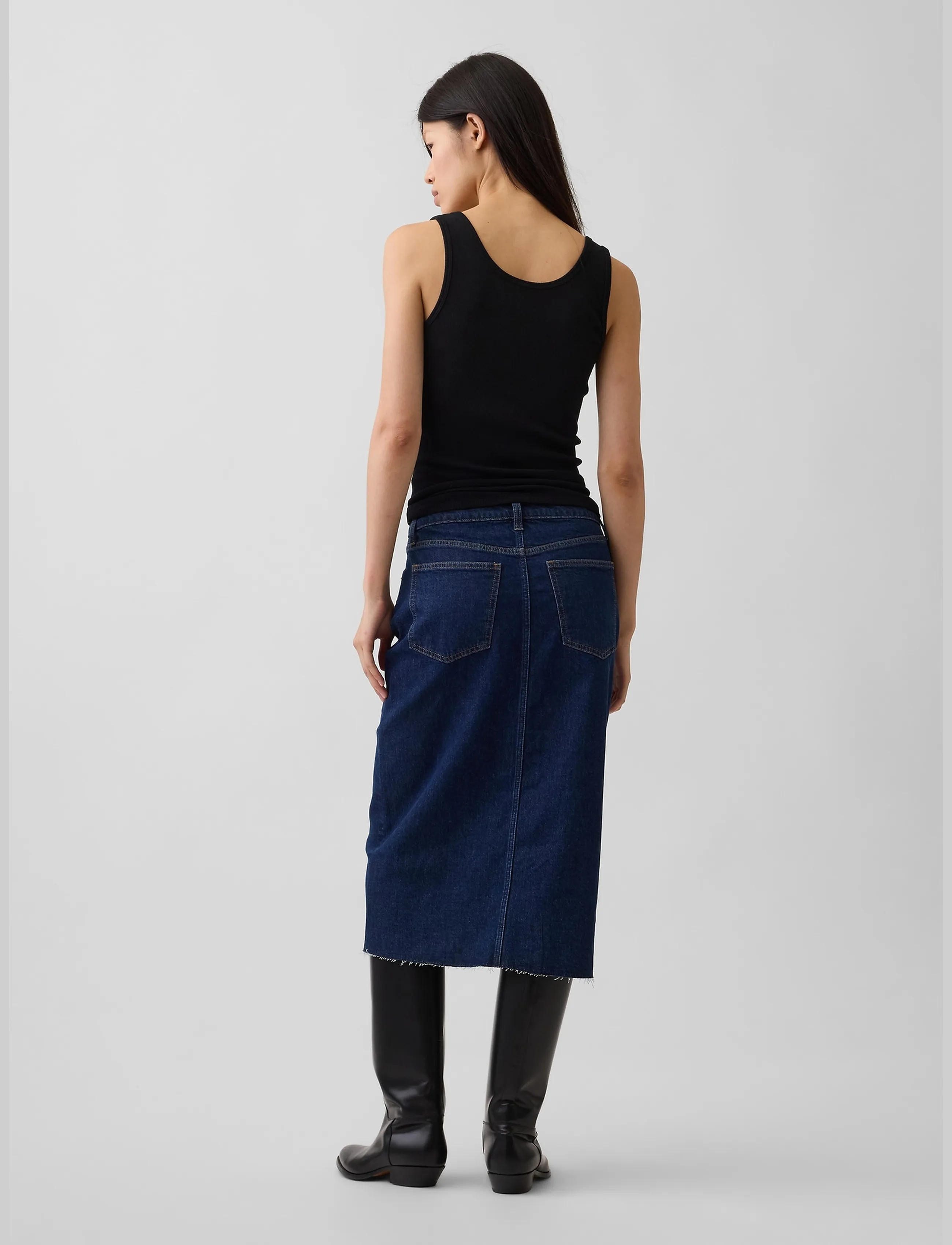 GAP - Denim Midi Pencil Skirt from the GAP collection - teksaseelikud - dark wash indigo - 2