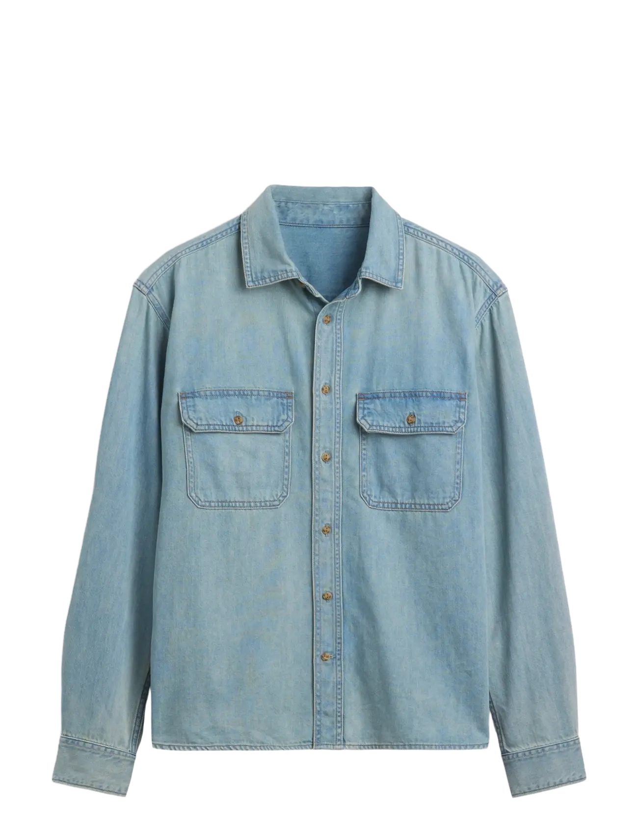 GAP - UltraSoft Denim Relaxed Utility Shirt - light tint - 1