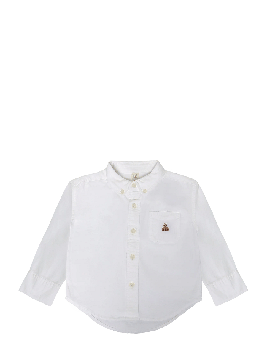GAP - Oxford Woven Top from the GAP collection - pikkade varrukatega särgid - white v2 global - 0