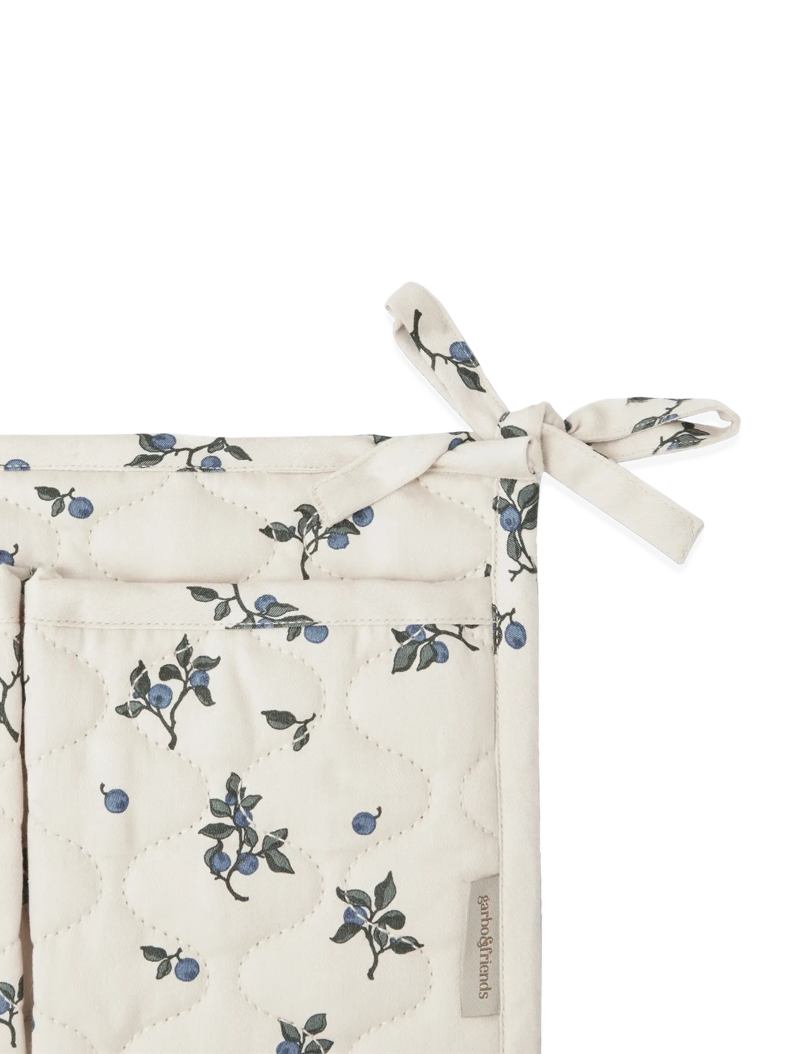 Garbo&Friends - Satin Quilted Bed Pocket - spjälsängsförvaring - blueberry - 2