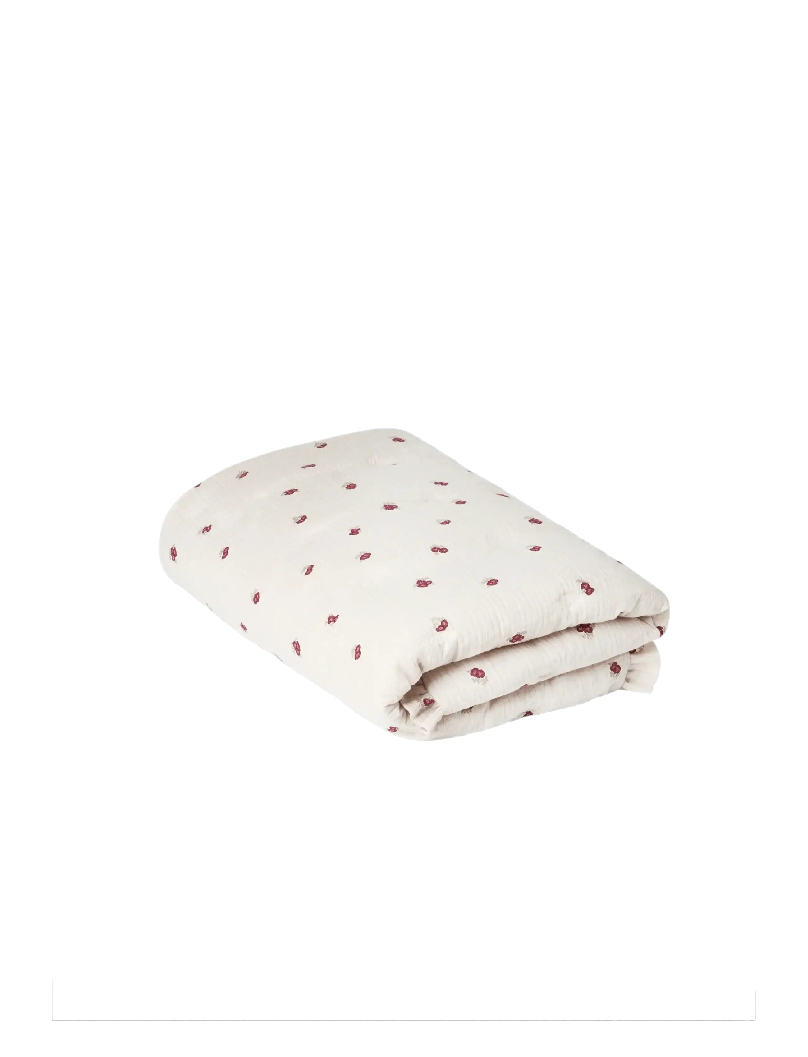 Garbo&Friends Rosehip Muslin Filled Blanket - Babyprodukte - BURGHUNDY / white