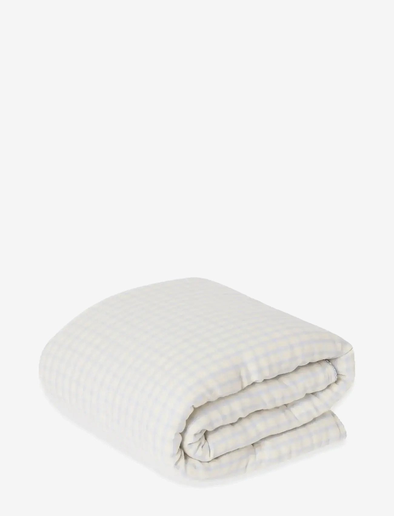 Garbo&Friends Gingham Sky Blue Muslin Filled Blanket - Blue - 250X300
