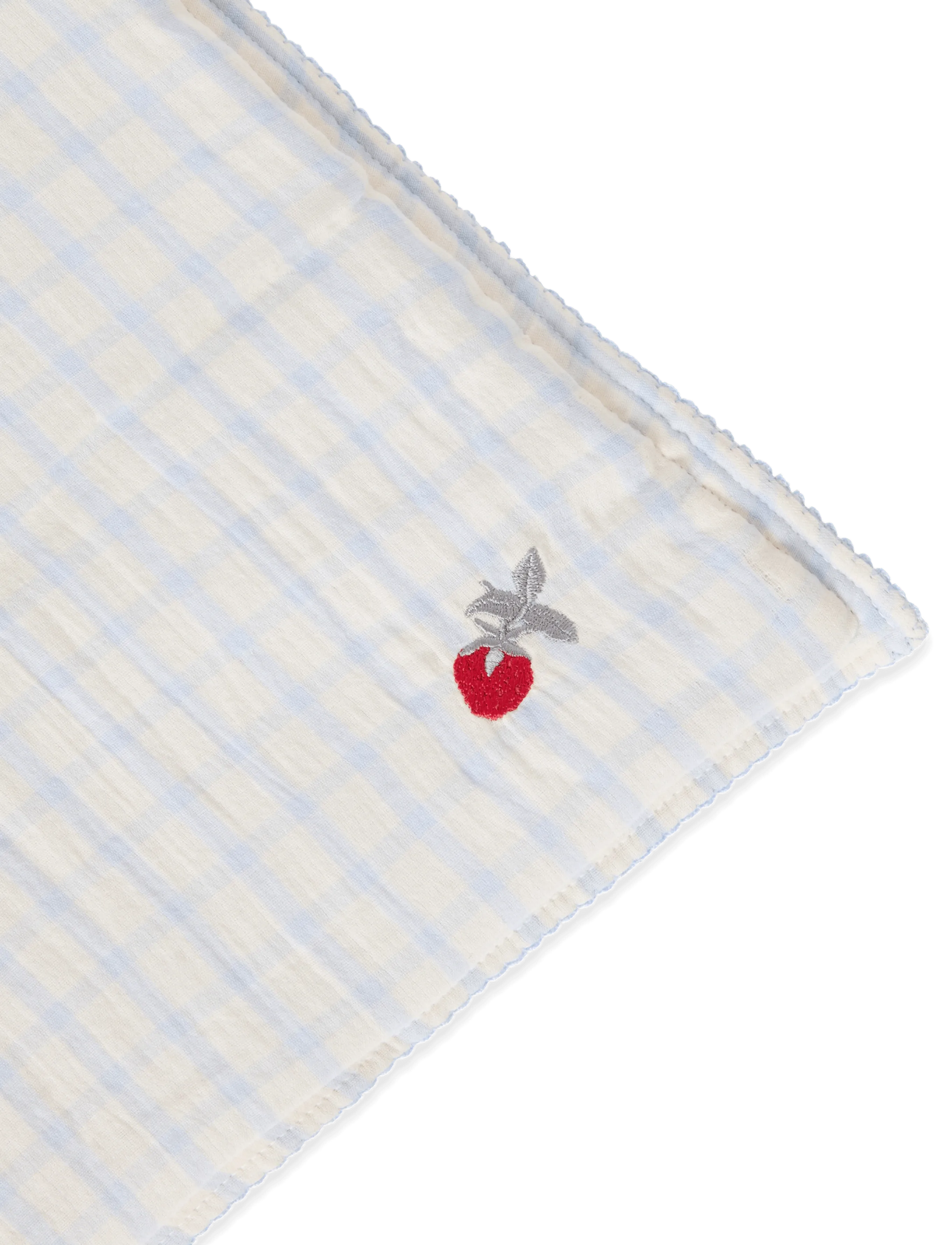Garbo&Friends - Gingham Sky blue  Muslin Filled Blanket - muslinfiltar - gingham sky blue - 2