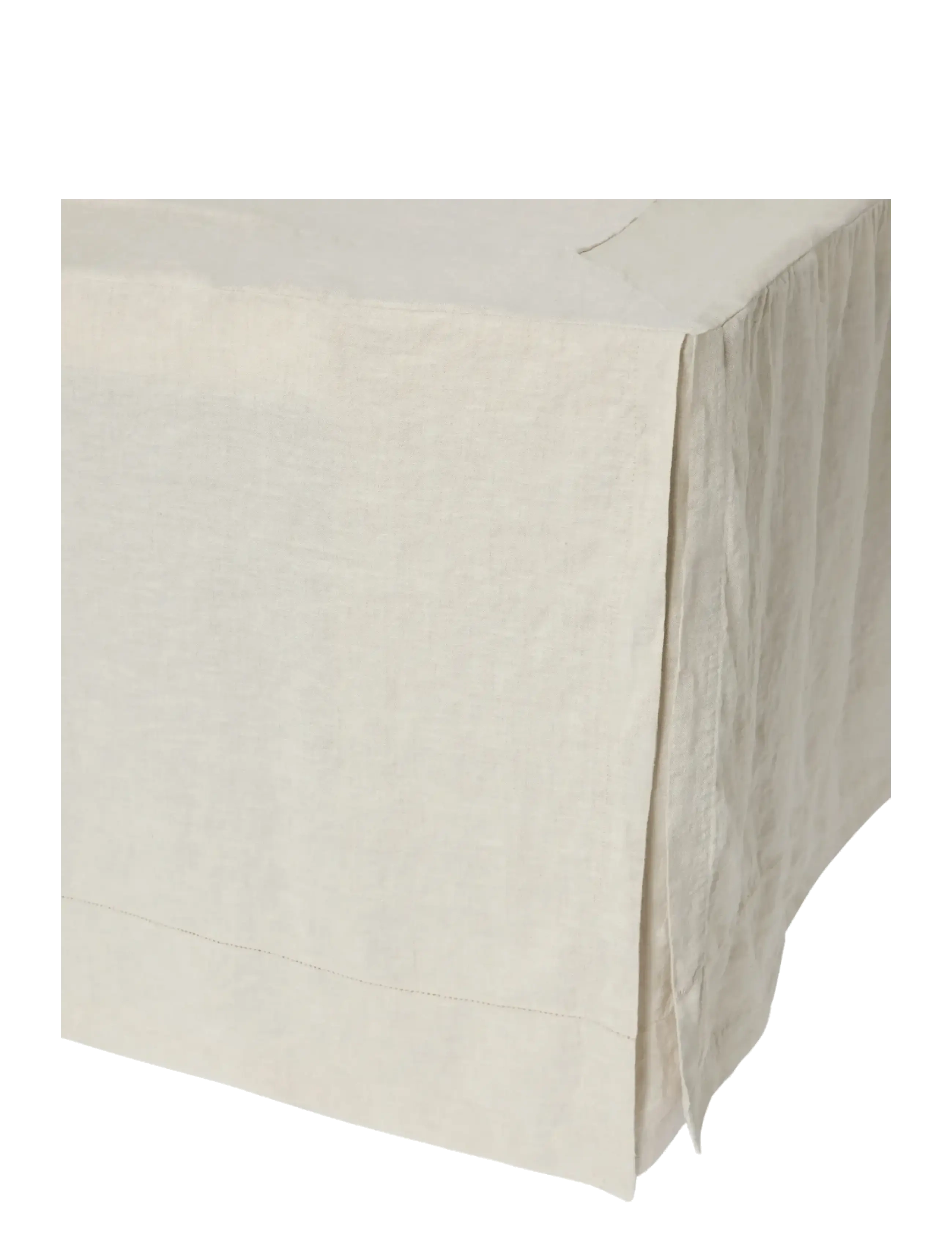 Garbo&Friends Linen Linen Bed Skirt 180X200X53, Sengeskørt, Creme, Str: 180X200X53CM