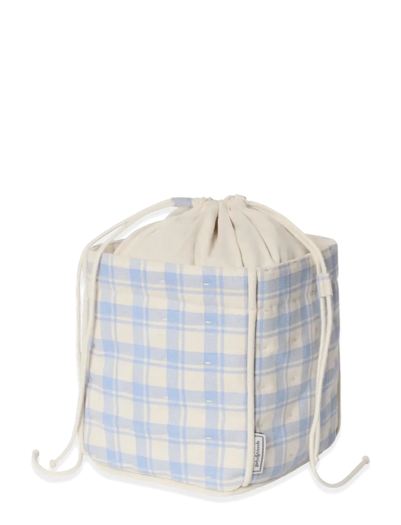 Garbo&Friends Plaid Sky Blue Storage Basket Small, Opbevaringskurv, Blå, Str: 20X23