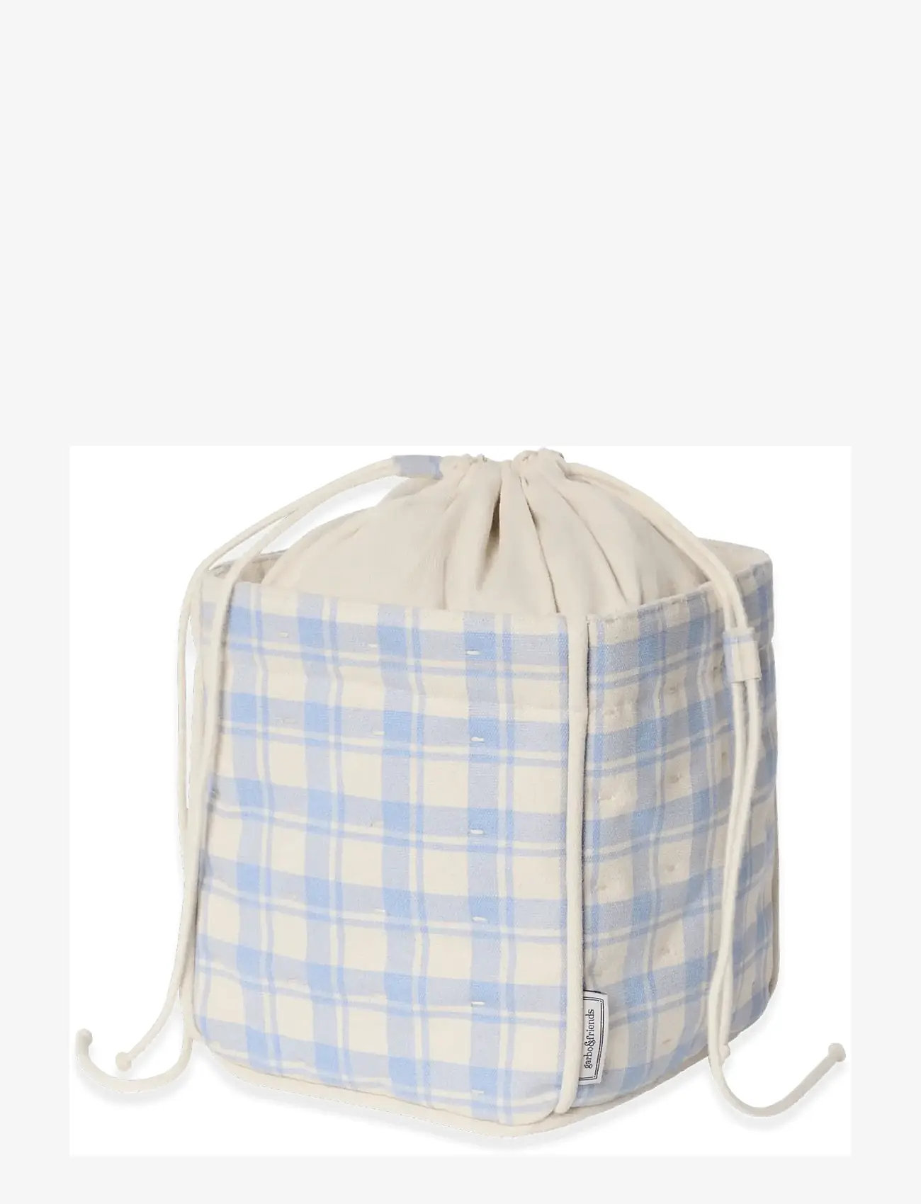 Garbo&Friends - Plaid Sky Blue Storage Basket Small - opbevaringskurve - plaid sky blue - 1