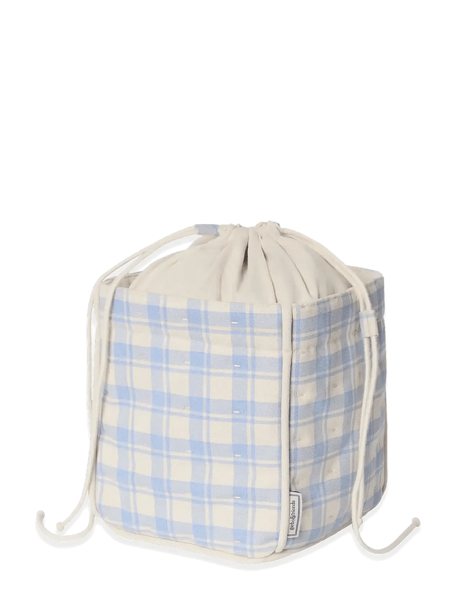Garbo&Friends - Plaid Sky Blue Storage Basket Small - opbergmanden - plaid sky blue - 1