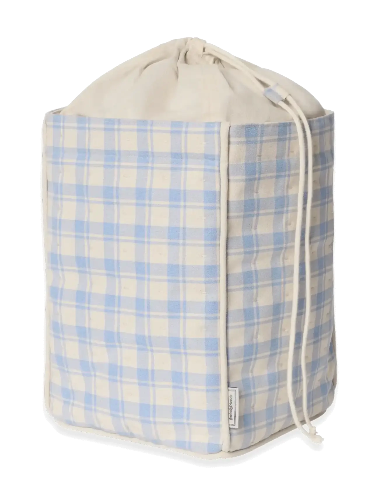 Garbo&Friends Plaid Sky Blue Storage Basket Medium, Opbevaringskurv, Blå, Str: 24X35