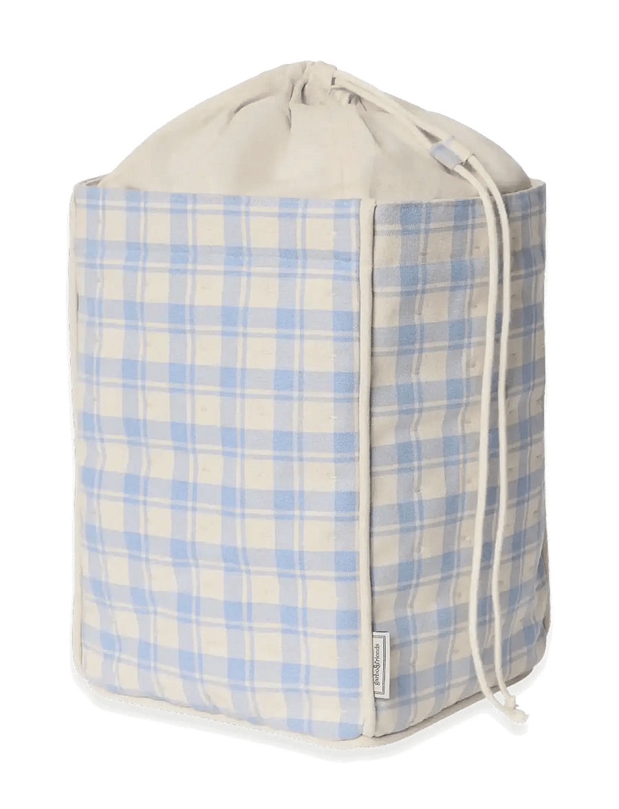 Garbo&Friends - Plaid Sky Blue Storage Basket Medium - aufbewahrungskörbe - plaid sky blue - 1