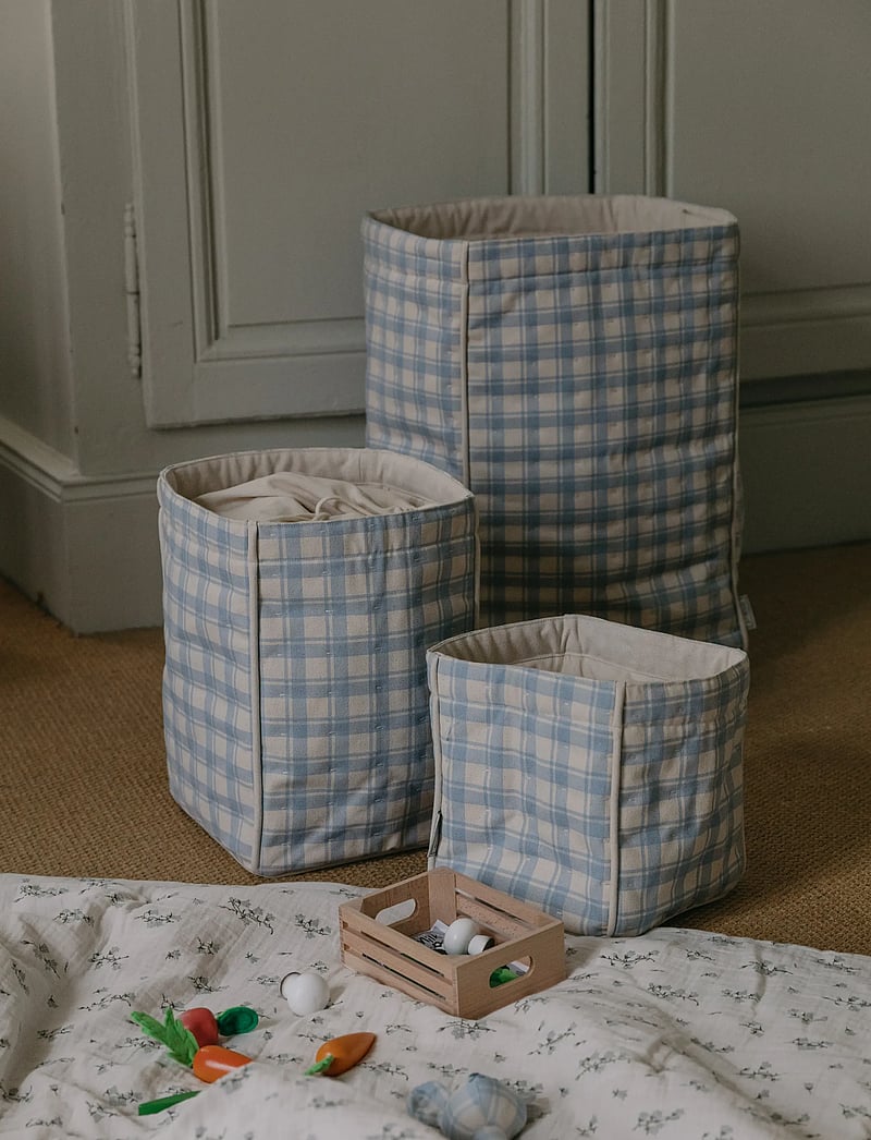 Garbo&Friends - Plaid Sky Blue Storage Basket Medium - kosze do przechowywania - plaid sky blue - 0