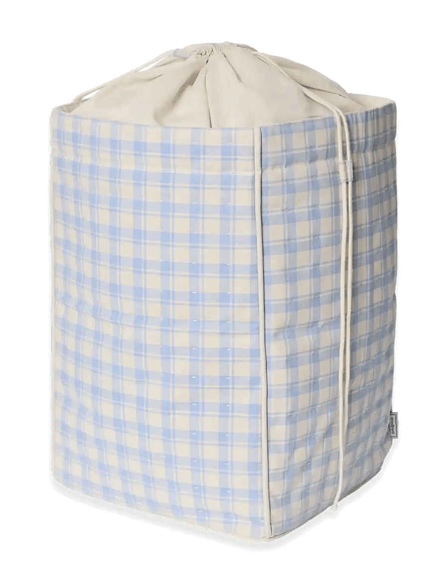 Garbo&Friends - Plaid Sky Blue Storage Basket Large - aufbewahrungskörbe - plaid sky blue - 1