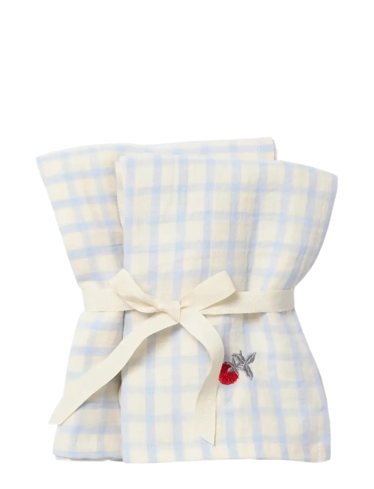 Garbo&Friends Muslin Blanket 2 pcs, 60x60 cm, Gingham Sky blue - Inspiration - GINGHAM SKY BLUE / blue