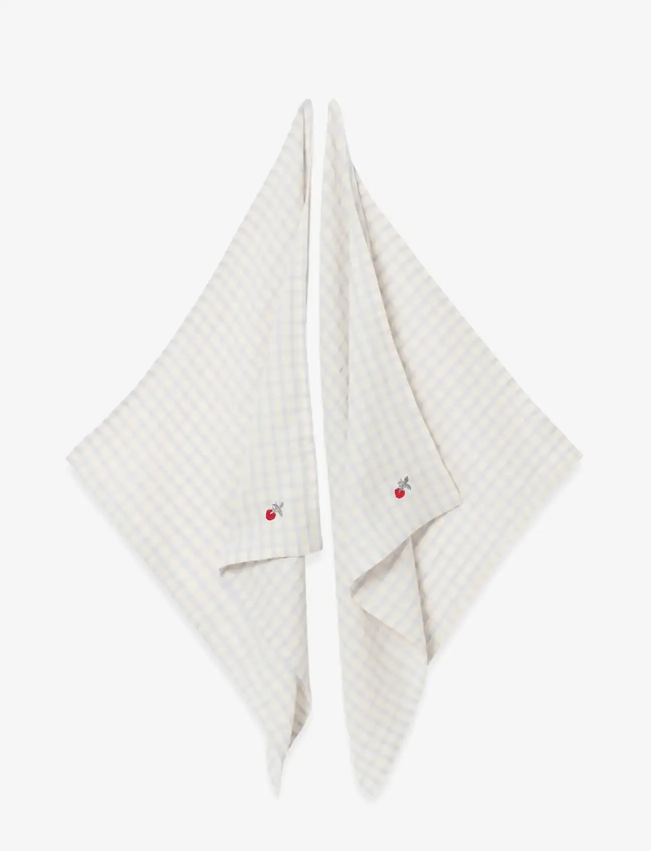 Garbo&Friends - Muslin Blanket 2 pcs, 60x60 cm, Gingham Sky blue - musselintæpper - gingham sky blue - 2