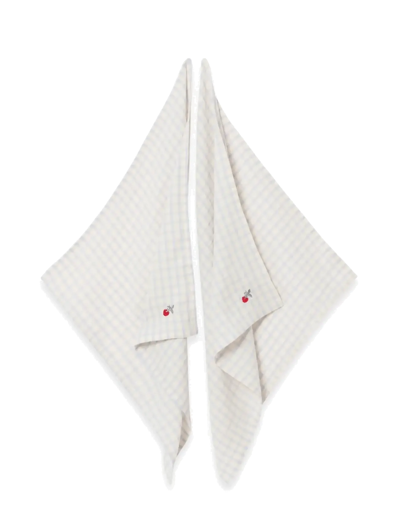 Garbo&Friends - Muslin Blanket 2 pcs, 60x60 cm, Gingham Sky blue - gingham sky blue - 2