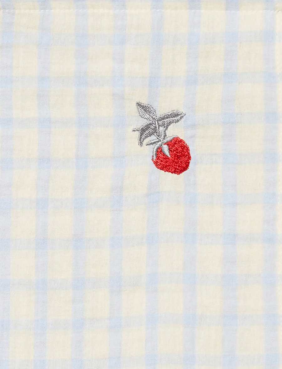 Garbo&Friends - Gingham Sky blue Muslin Swaddle Blanket - musselintæpper - gingham sky blue - 2