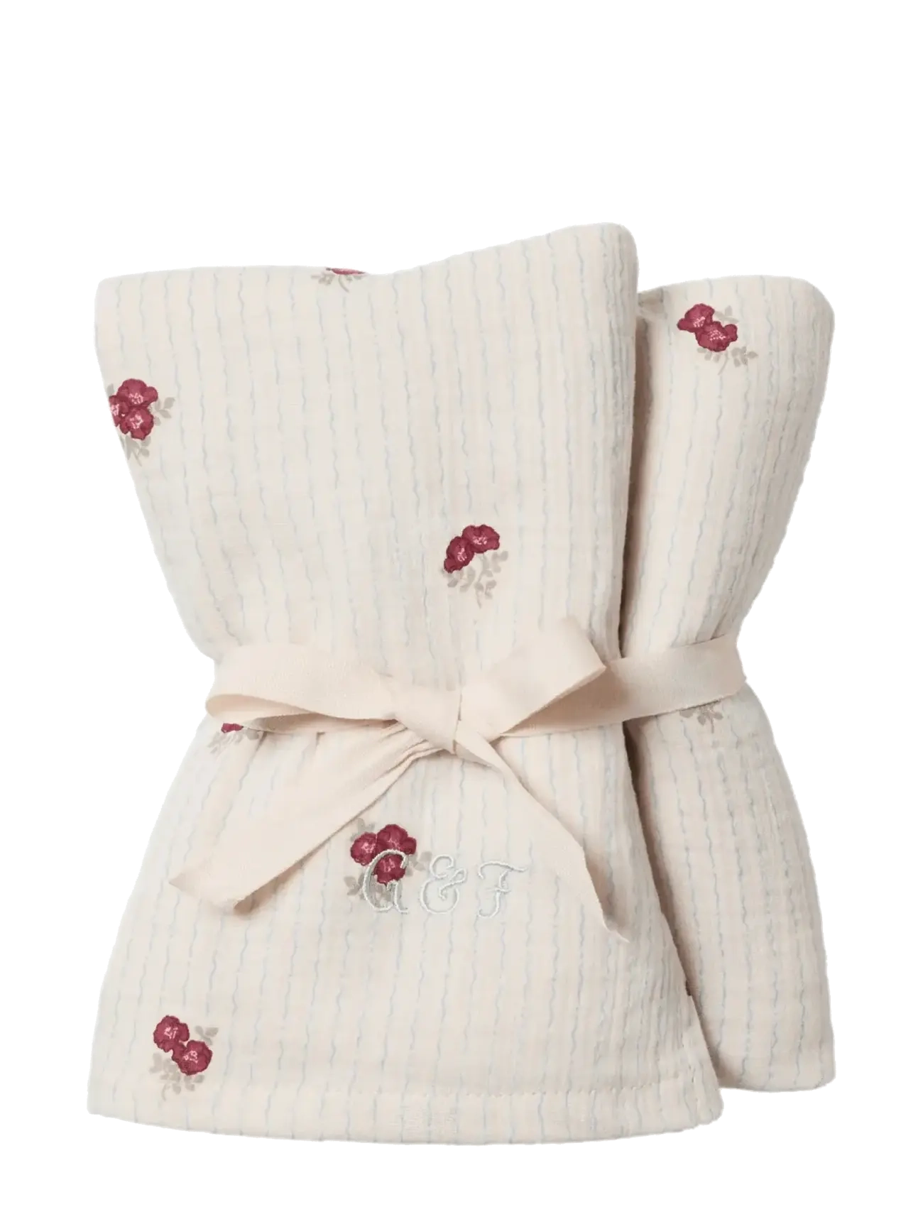 Garbo&Friends Rosehip Muslin Blanket 2 pcs Rosehip - Babyprodukte - ROSEHIP / white