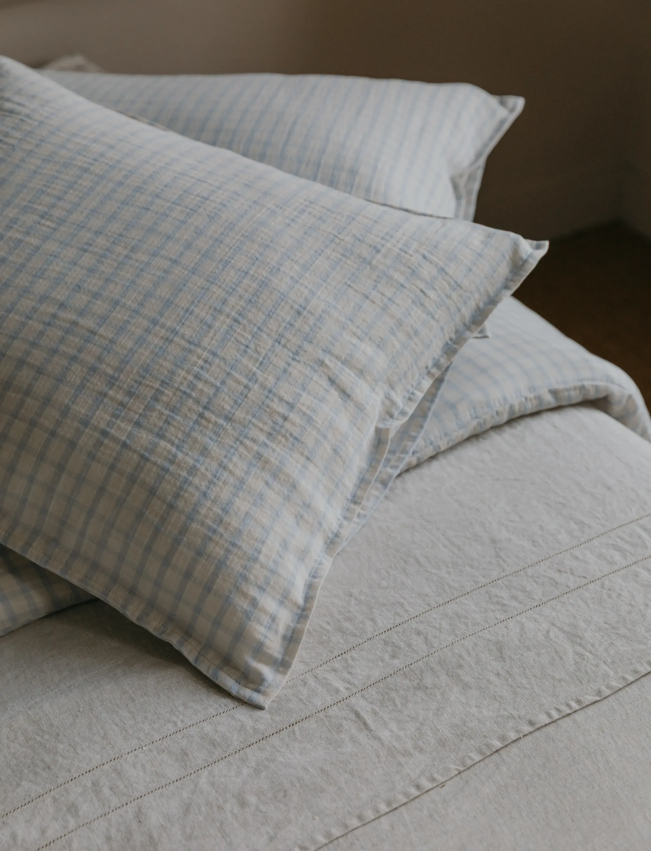 Garbo&Friends Linen Hemstitched Bedspread 280X280Cm, 180X280 cm, Bedtextiles, Beige - Bedspread, Homeware