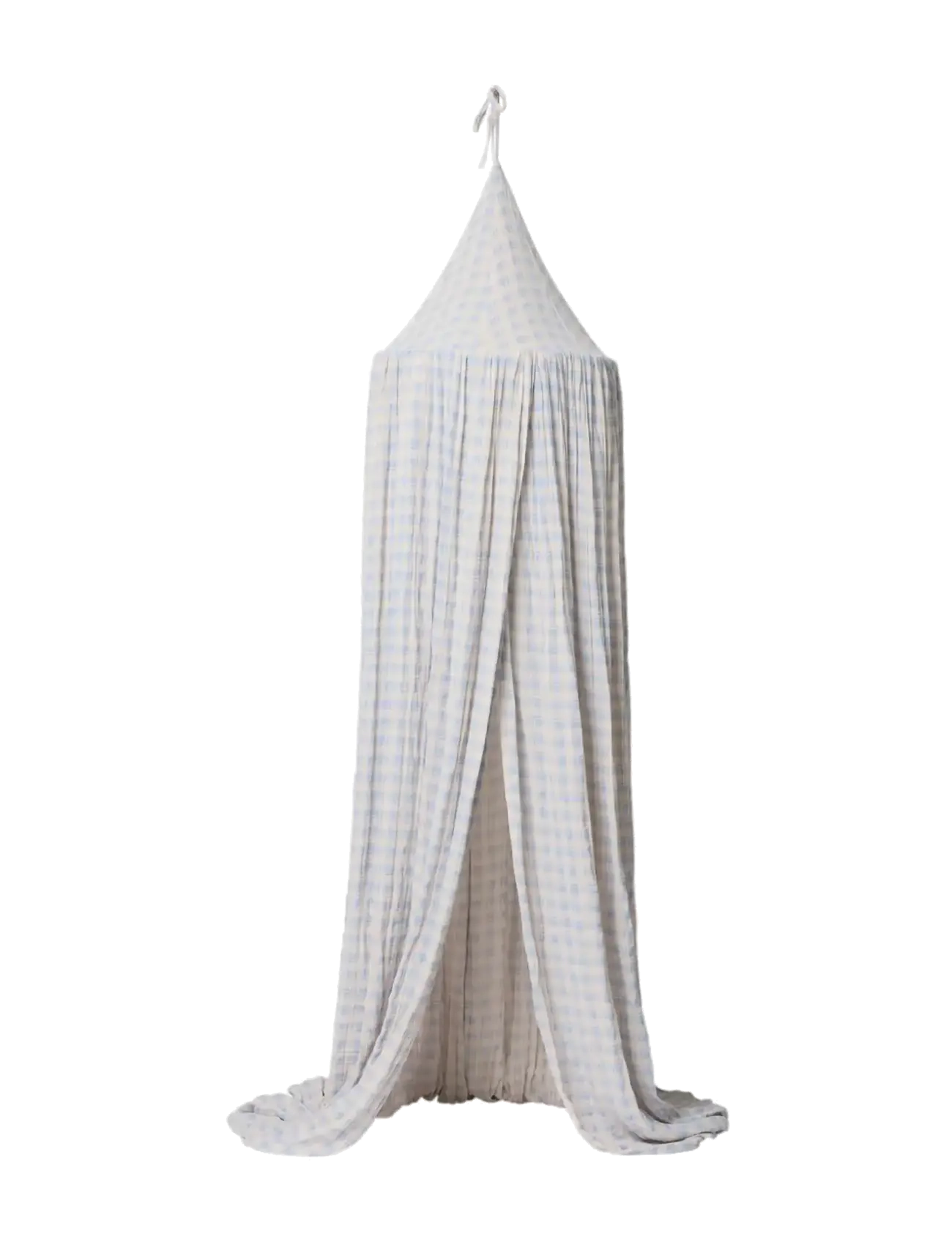 Garbo&Friends Plaid Sky Blue Muslin Bed Canopy, Canopy, Blå, Str: 48X48