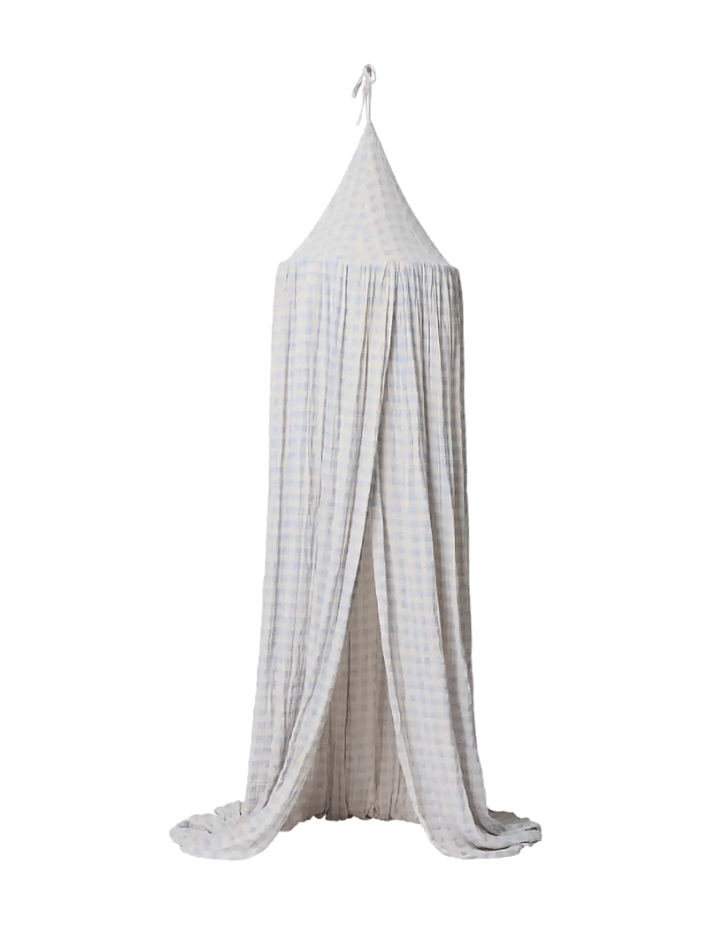 Garbo&Friends - Plaid Sky Blue Muslin Bed Canopy - baldahhiinid - plaid sky blue - 1