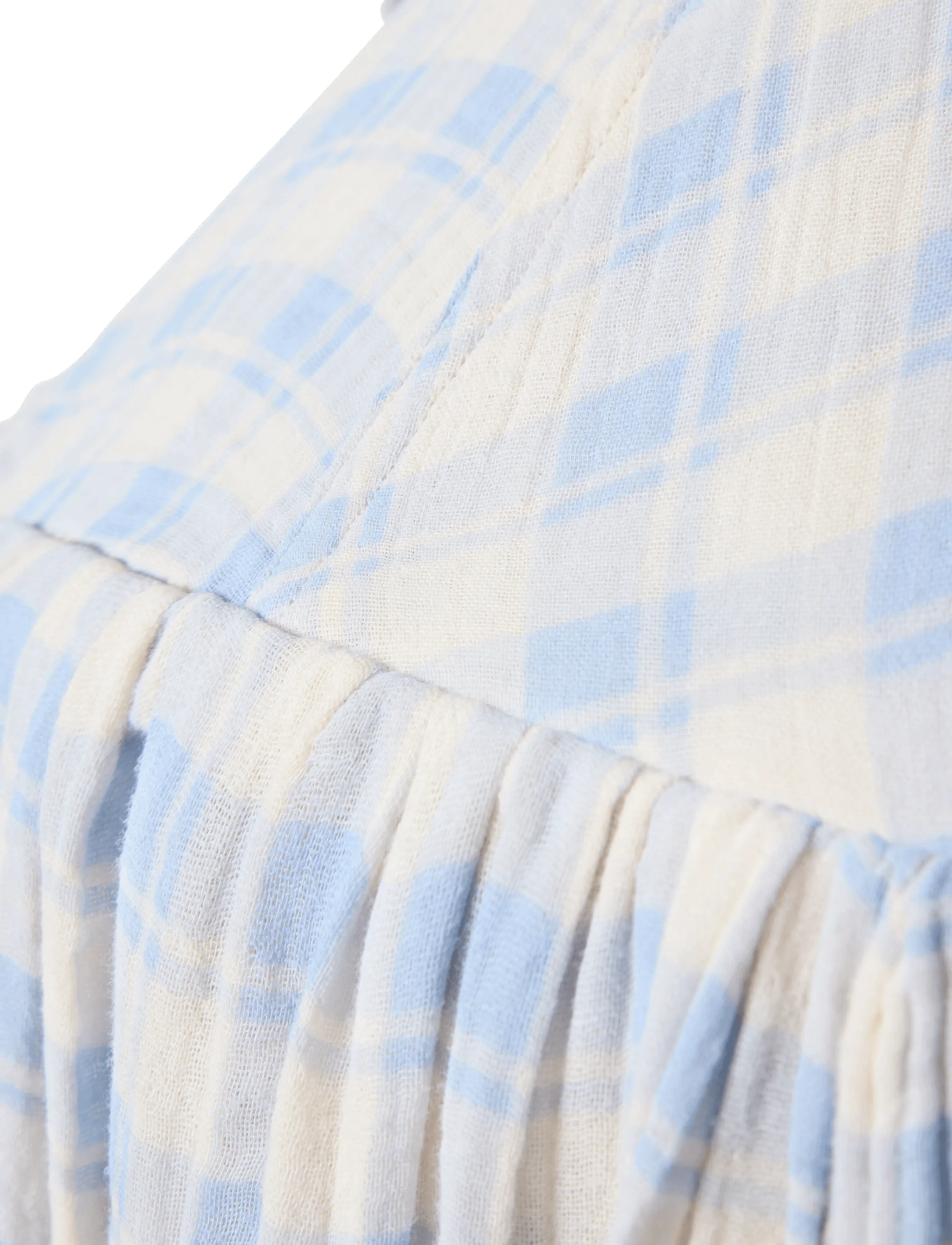 Garbo&Friends - Plaid Sky Blue  Muslin Bed Canopy - betthimmel - plaid sky blue - 3