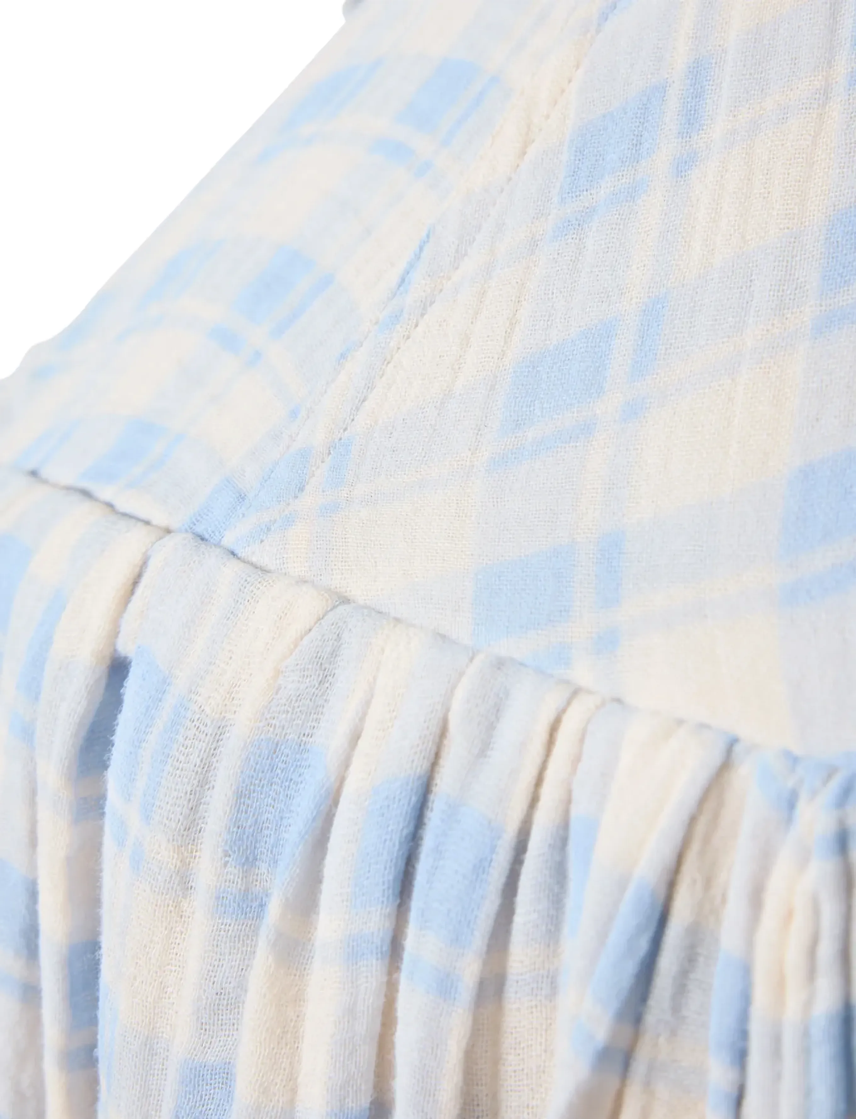 Garbo&Friends - Plaid Sky Blue  Muslin Bed Canopy - plaid sky blue - 3