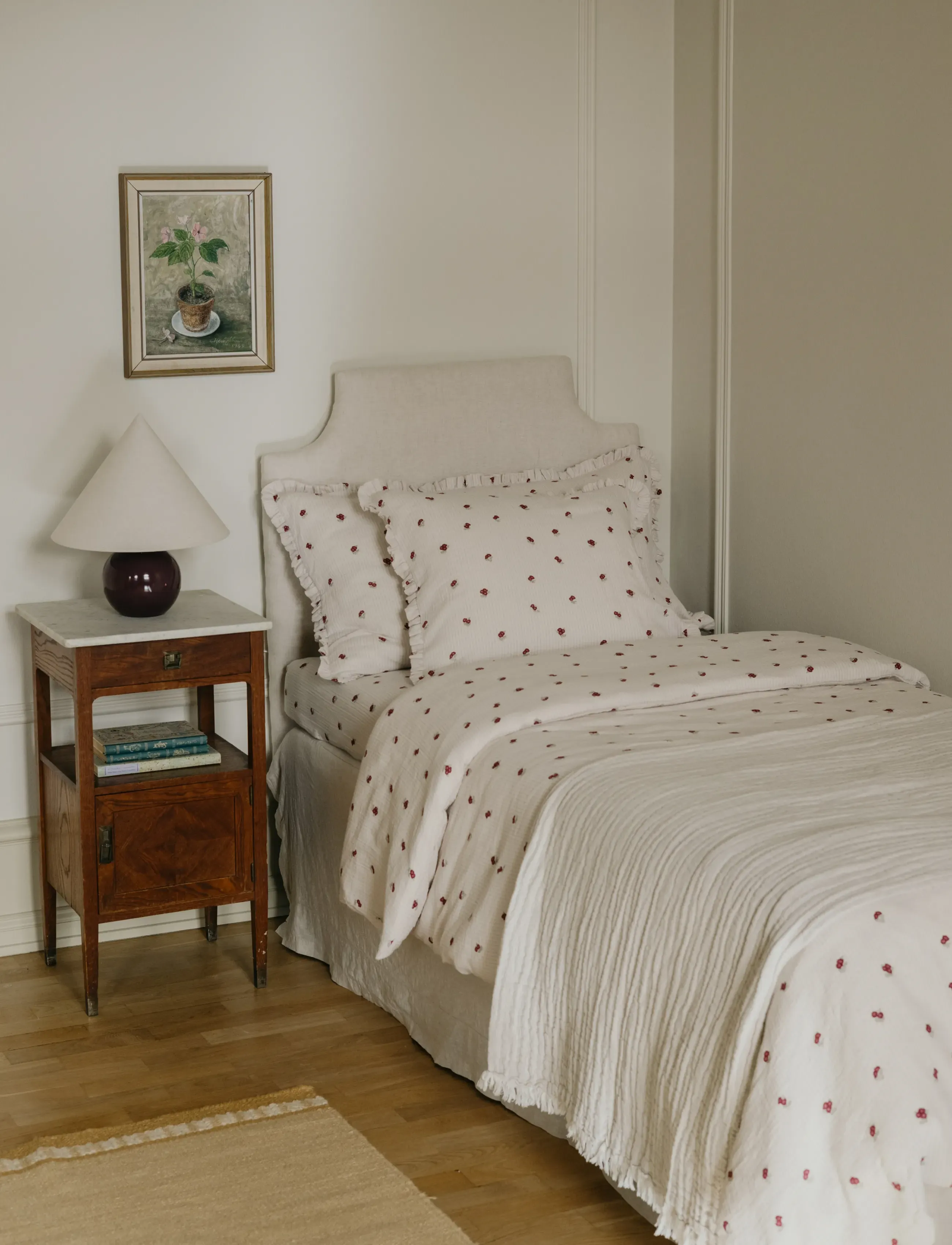 Garbo&Friends - Rosehip Muslin Duvet Cover Single - påslakan - burghundy - 0