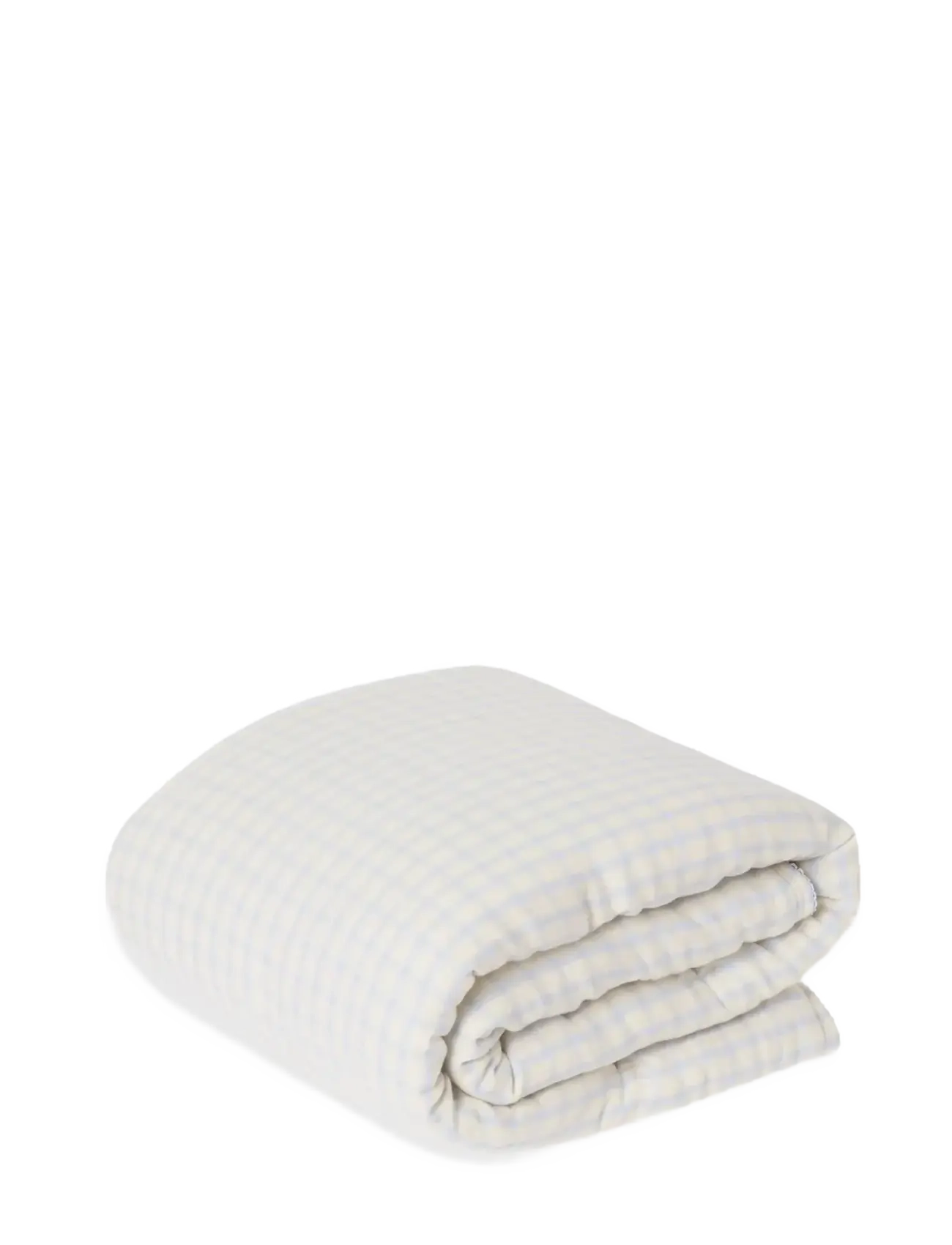 Garbo&Friends Muslin Duvet Cover Single, 140x200 cm, Gingham Sky blue - Nýkomið - GINGHAM SKY BLUE / cream