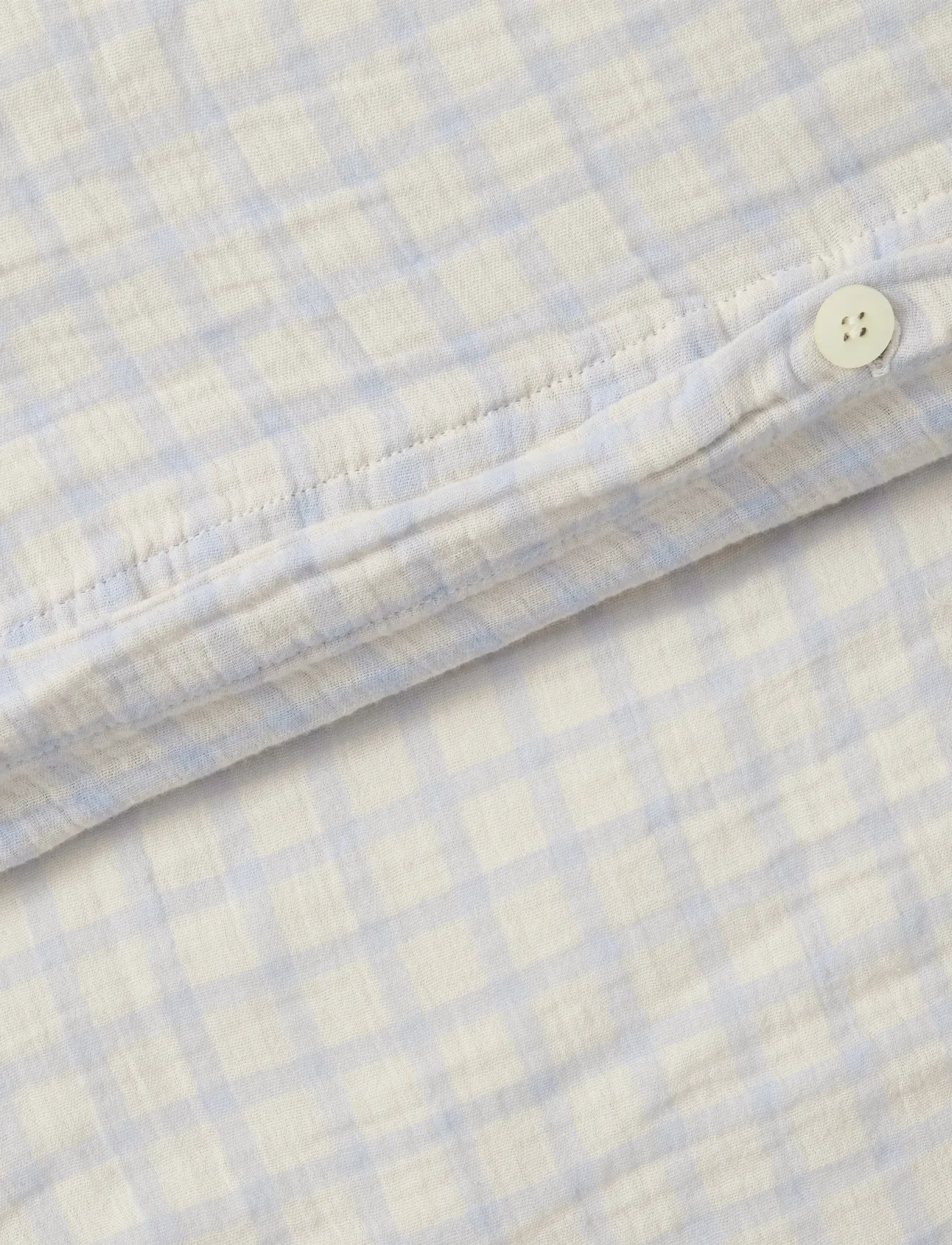 Garbo&Friends - Muslin Duvet Cover Single, 140x200 cm, Gingham Sky blue - bettbezüge - gingham sky blue - 4