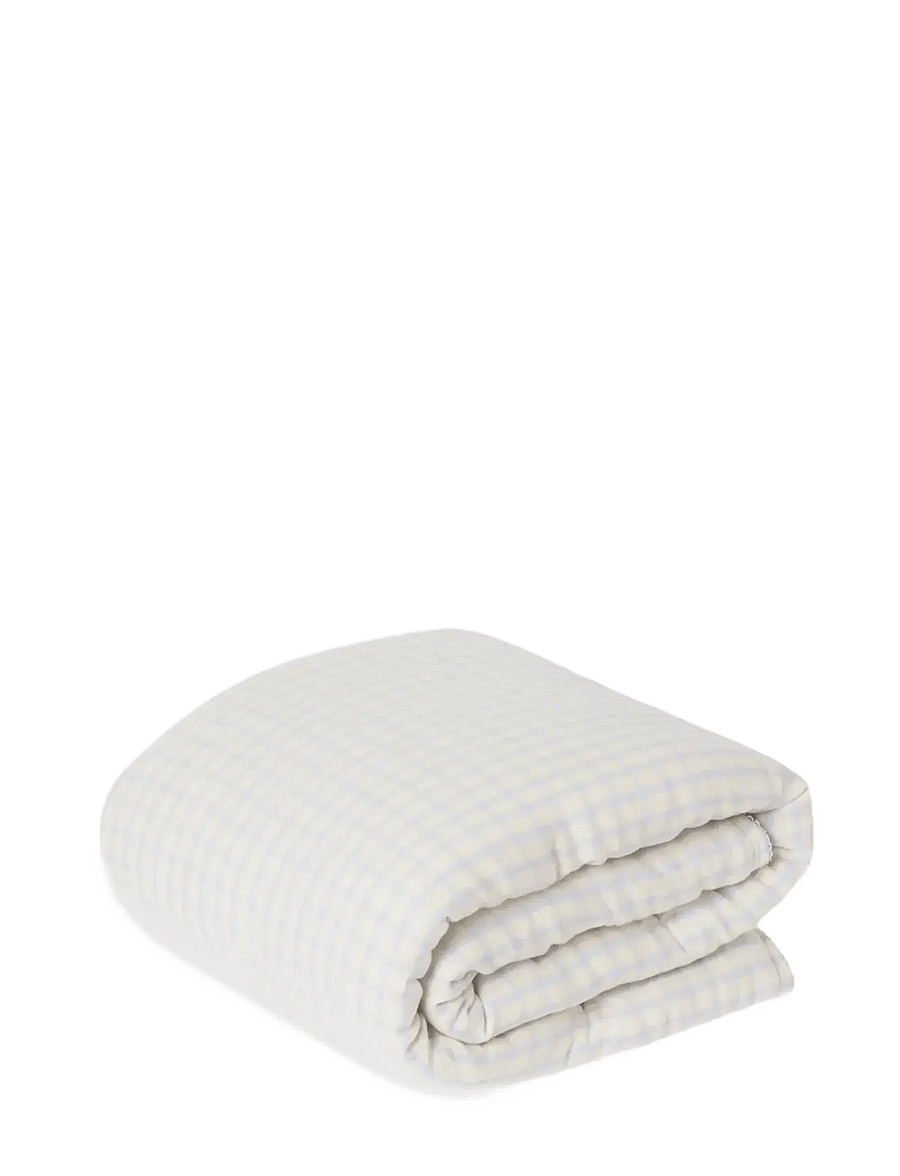 Garbo&Friends - Muslin Duvet Cover Single, 150x210 cm, Gingham Sky blue - tekikotid - gingham sky blue - 1