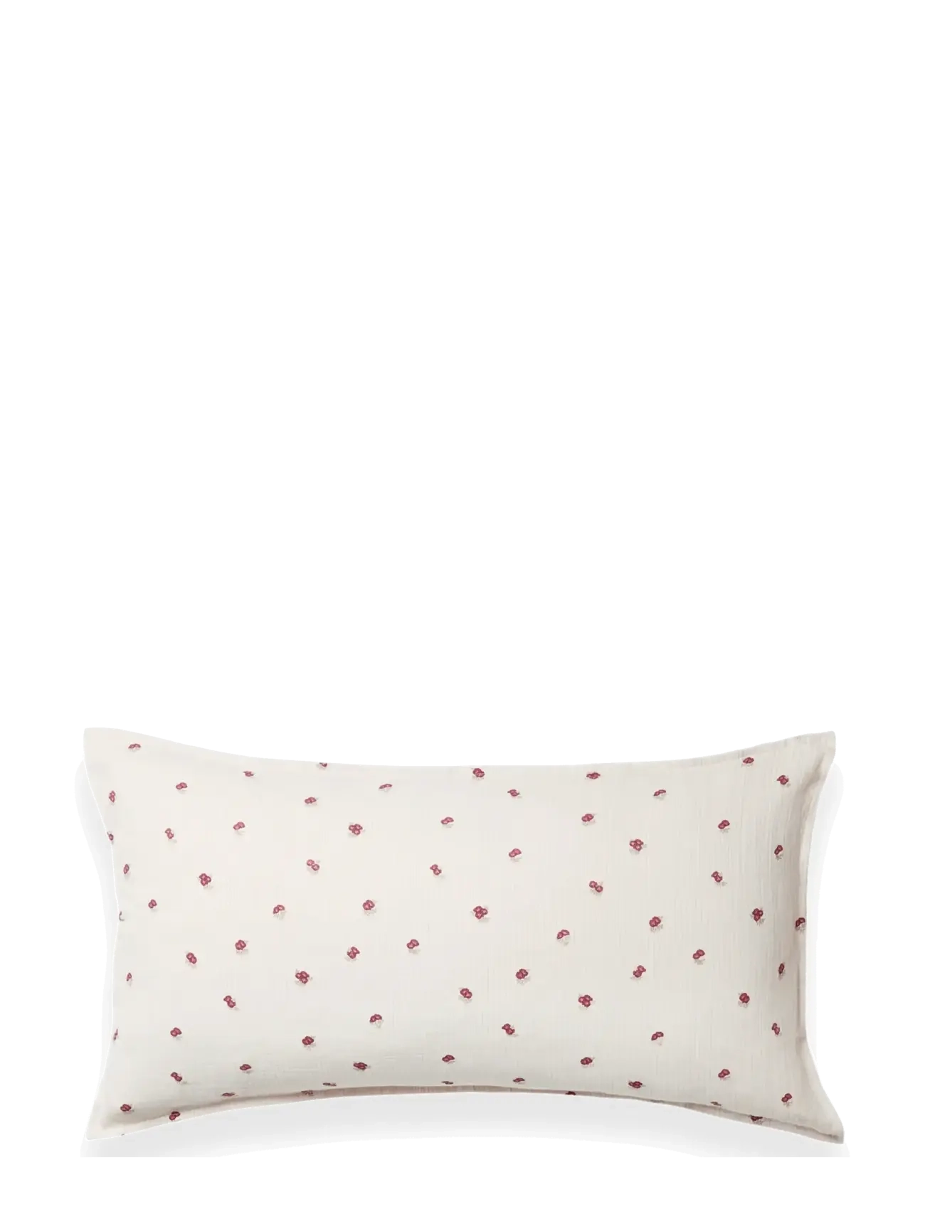 Garbo&Friends Rosehip Muslin Pillowcase 50x90 cm - Textilien - BURGHUNDY / white
