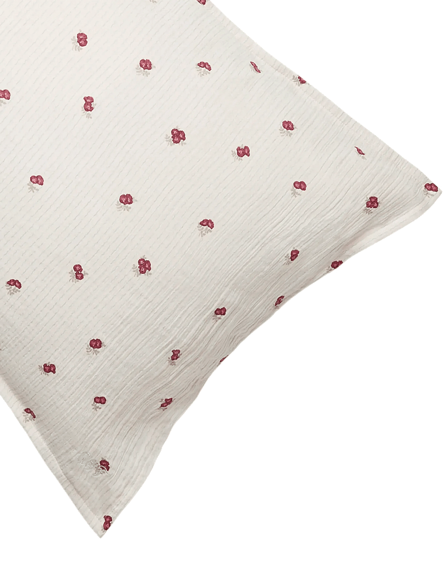 Garbo&Friends - Rosehip Muslin Pillowcase 50x90 cm - kopfkissenbezüge - burghundy - 1
