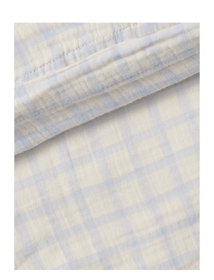Garbo&Friends - Muslin Pillowcase, 50x60 cm, Gingham Sky blue - kopfkissenbezüge - gingham sky blue - 2