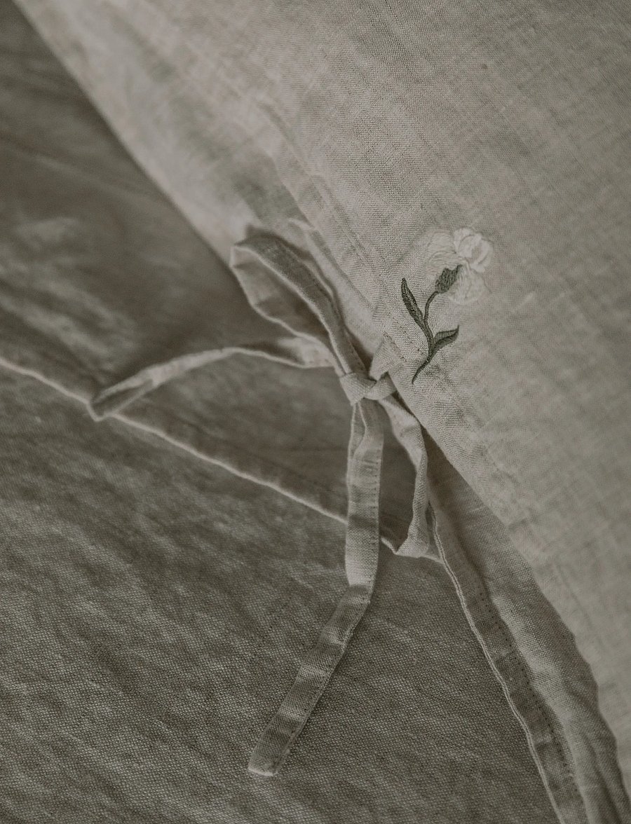 Garbo&Friends - Embroidered Linen Pillowcase, 50x70 cm, Linen - poszewka - linen - 3