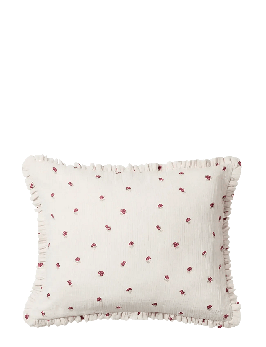 Garbo&Friends - Rosehip Muslin Frill Pillowcase 50x60 cm - padjapüürid - burghundy - 0