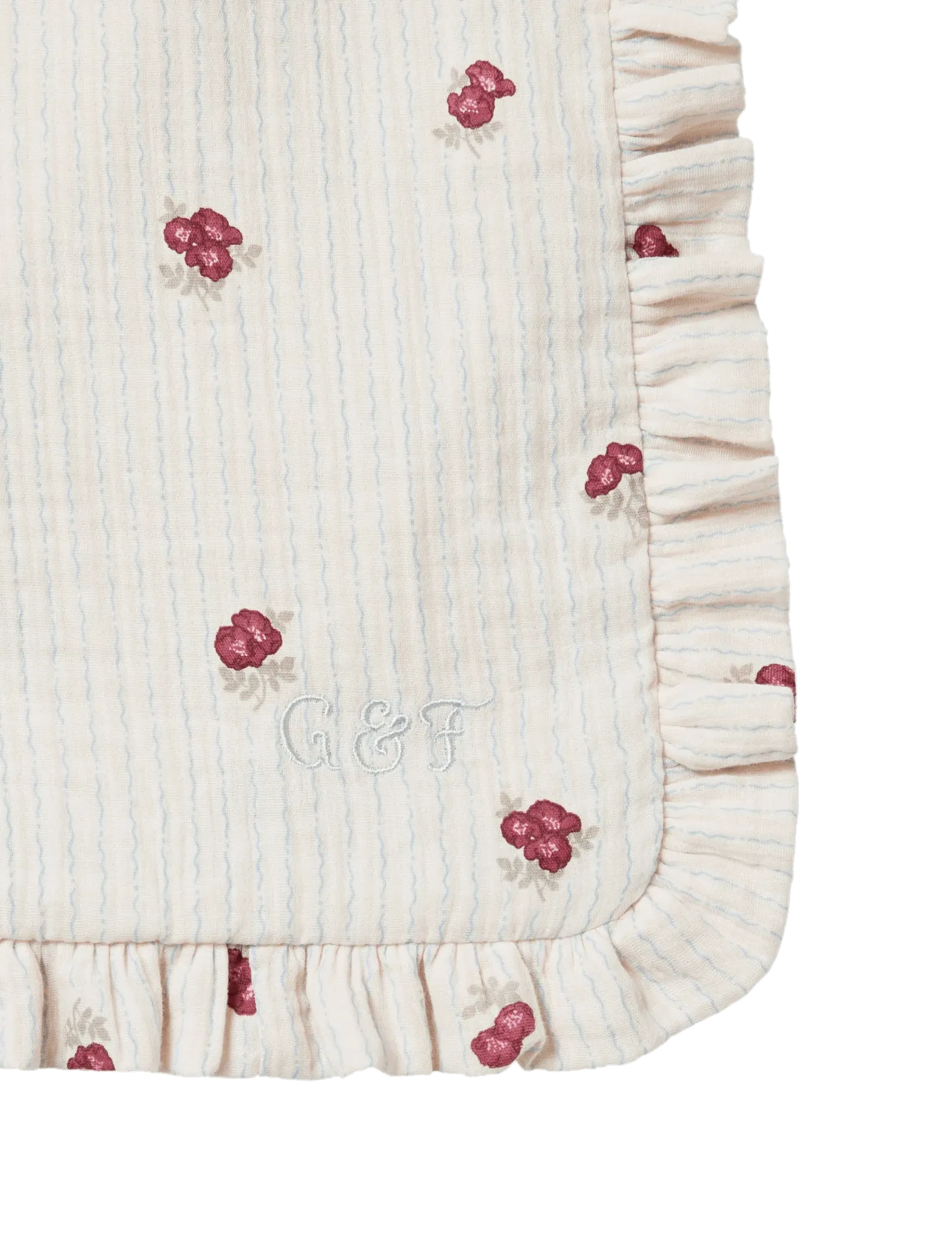 Garbo&Friends - Rosehip  Muslin Frill Pillowcase 50x60 cm - burghundy - 1