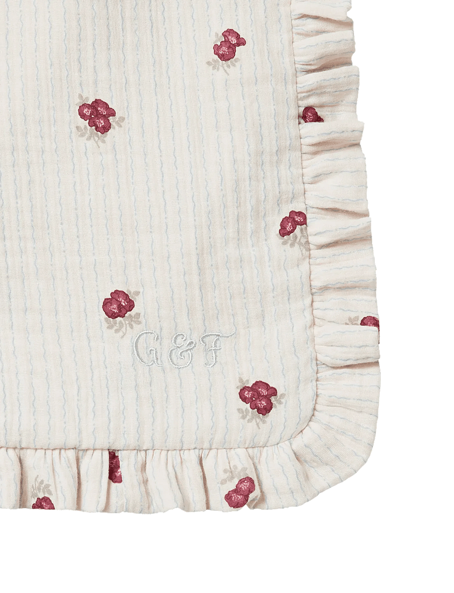 Garbo&Friends - Rosehip Muslin Frill Pillowcase 50x60 cm - padjapüürid - burghundy - 1