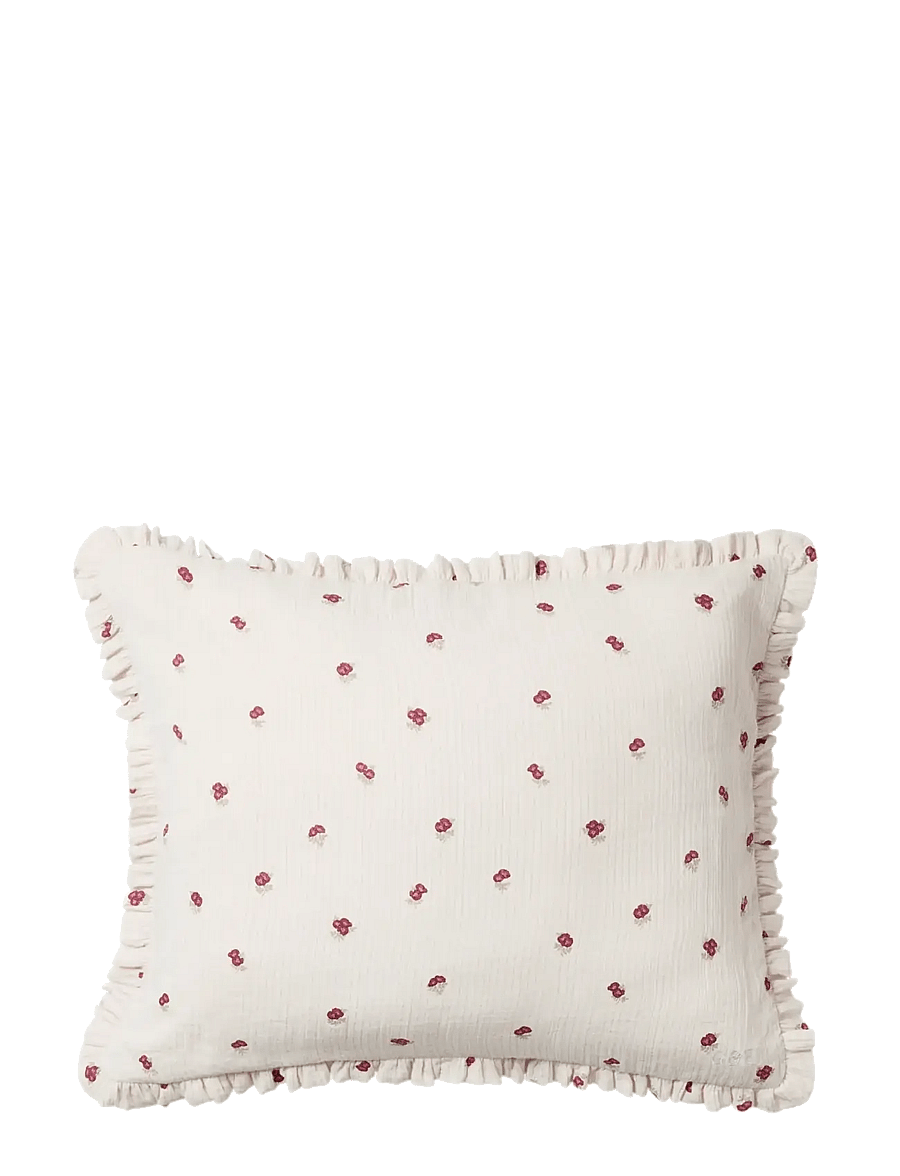 Garbo&Friends - Rosehip Muslin Frill Pillowcase 50x90 cm - padjapüürid - burghundy - 0