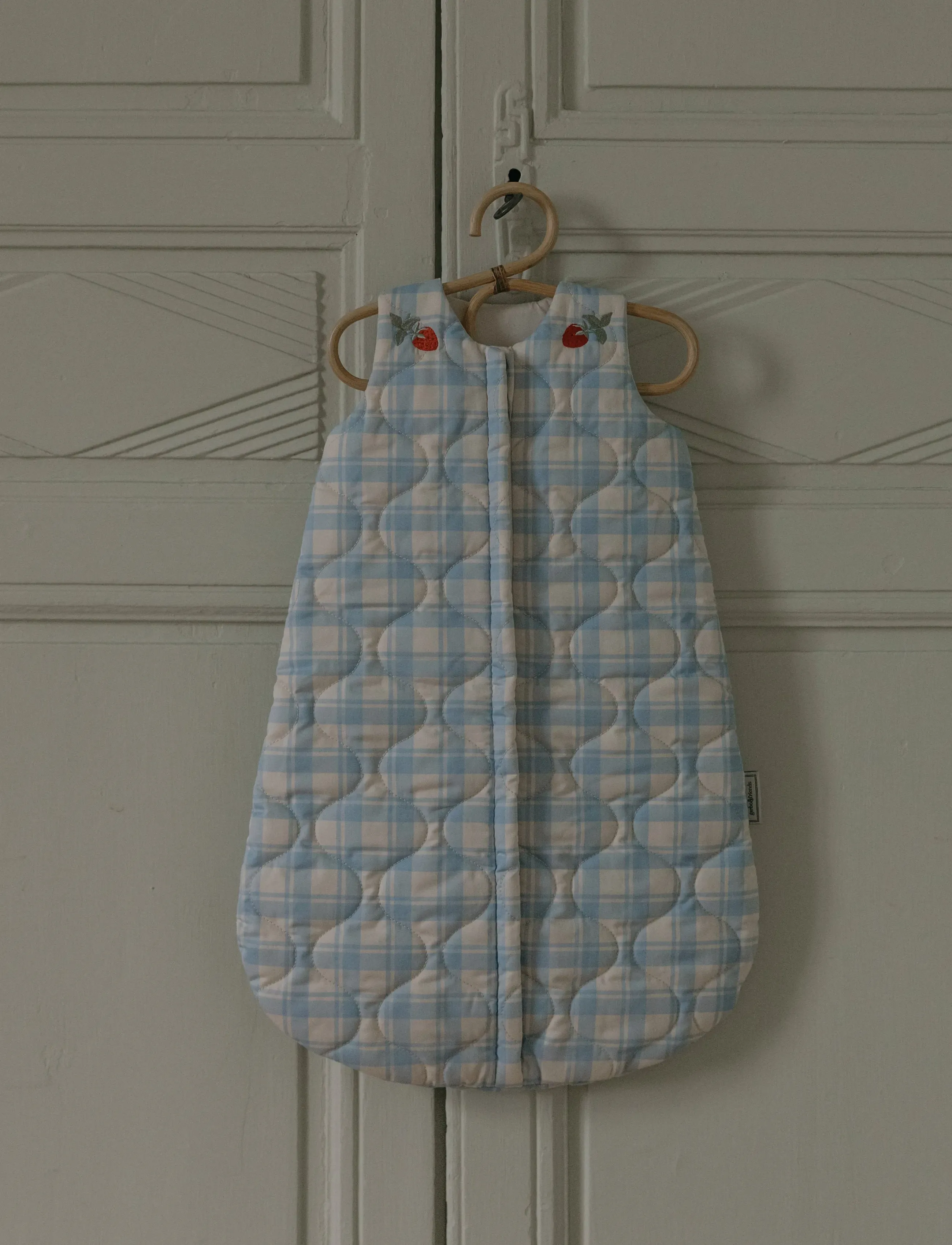 Garbo&Friends Quilted Sleeping Bag, 0-6 M, Plaid Sky Blue, 250, Baby Sleep, Blau - Bags, Kinder