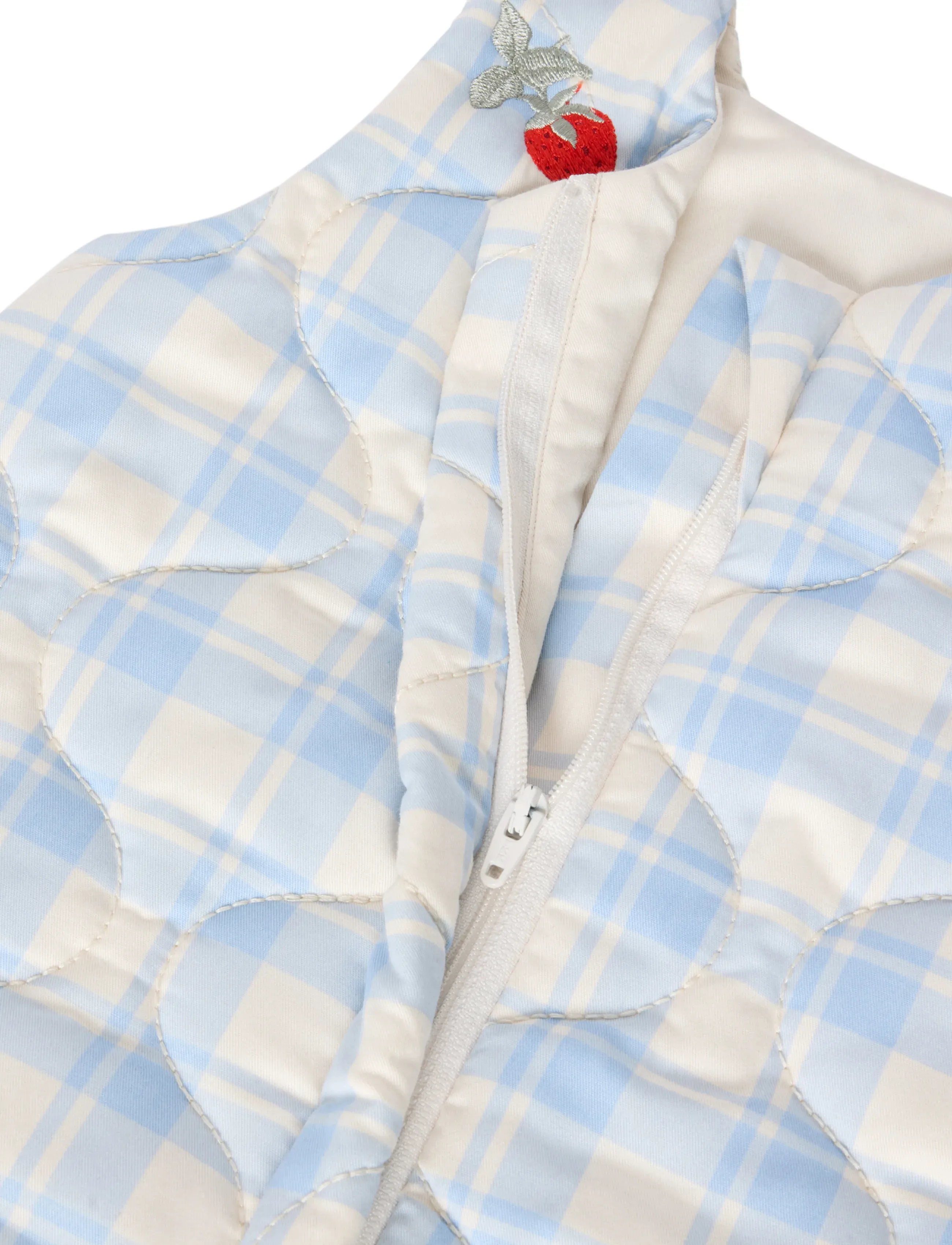 Garbo&Friends - Quilted Sleeping Bag, 0-6 m, Plaid Sky Blue - baby sleeping bags - plaid sky blue - 3