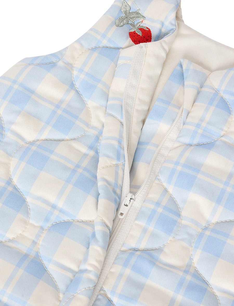 Garbo&Friends - Plaid Sky Blue Quilted Sleeping Bag - baby-schlafsäcke - plaid sky blue - 3