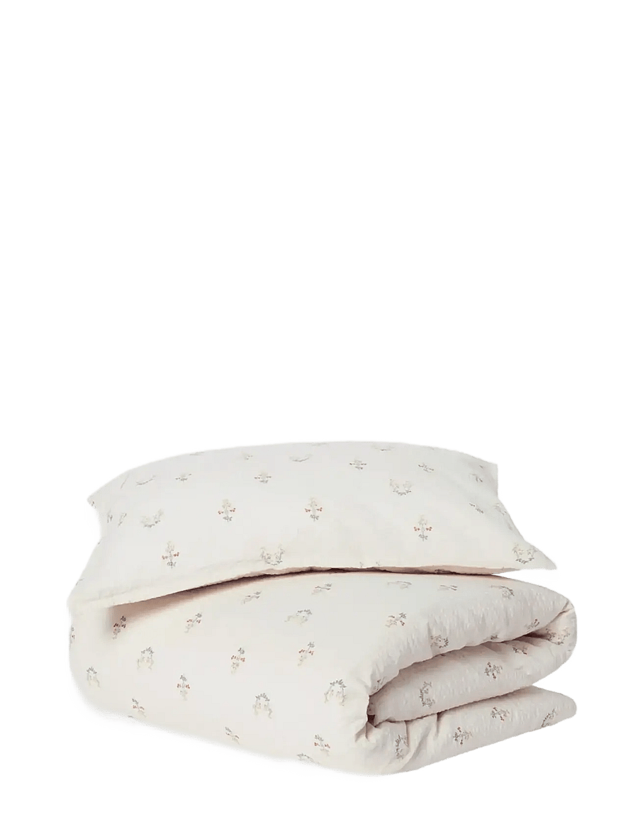 Garbo&Friends - Seersucker Bed Set Junior, 100x130/ 35x55 cm, La Fraise - schlafen - la fraise - 1