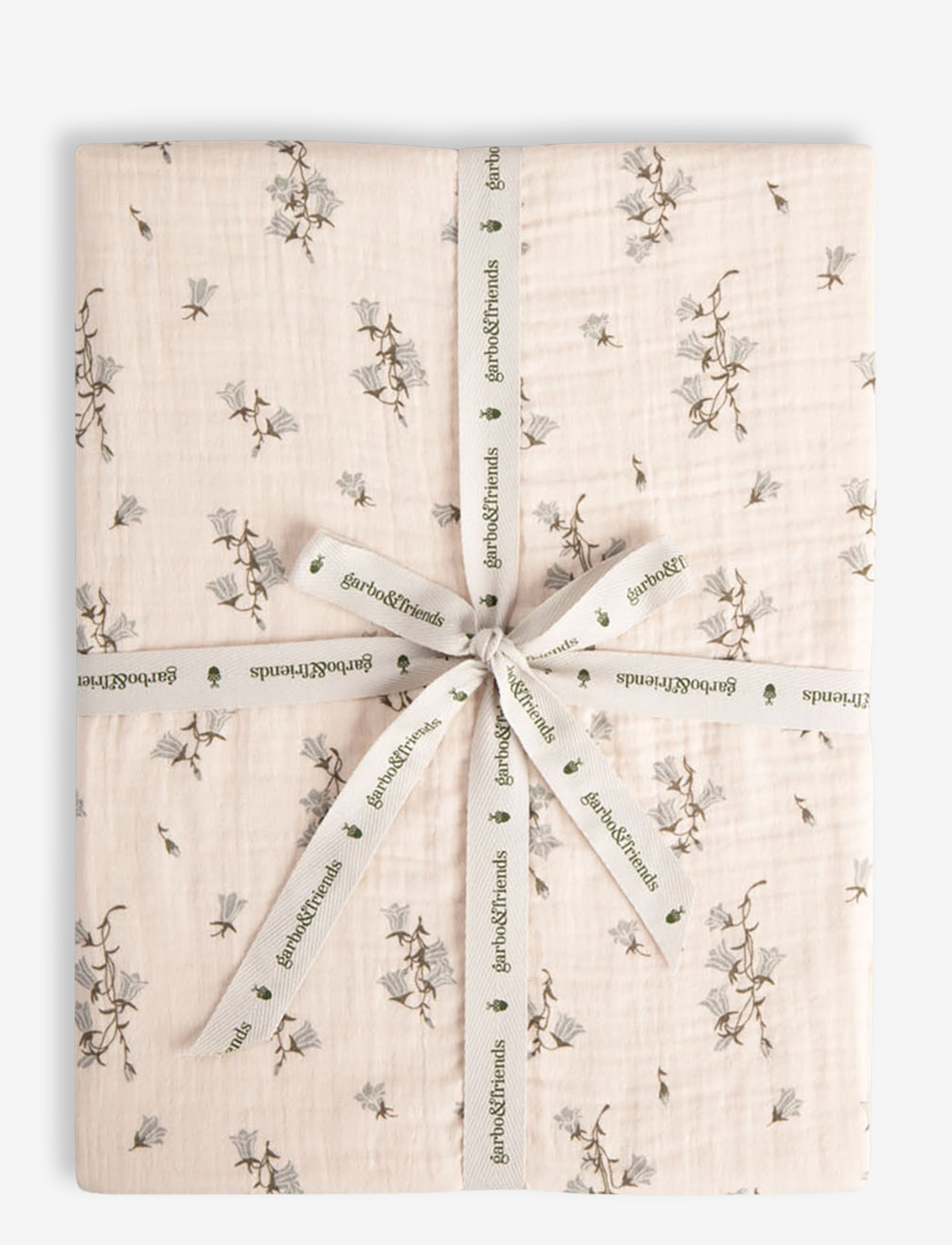 Garbo&Friends Muslin Fitted Sheet Single - Garbo&Friends - BLUEBELL / beige