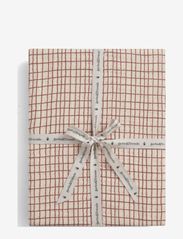 Muslin Fitted Sheet Single - CHECKS RUST