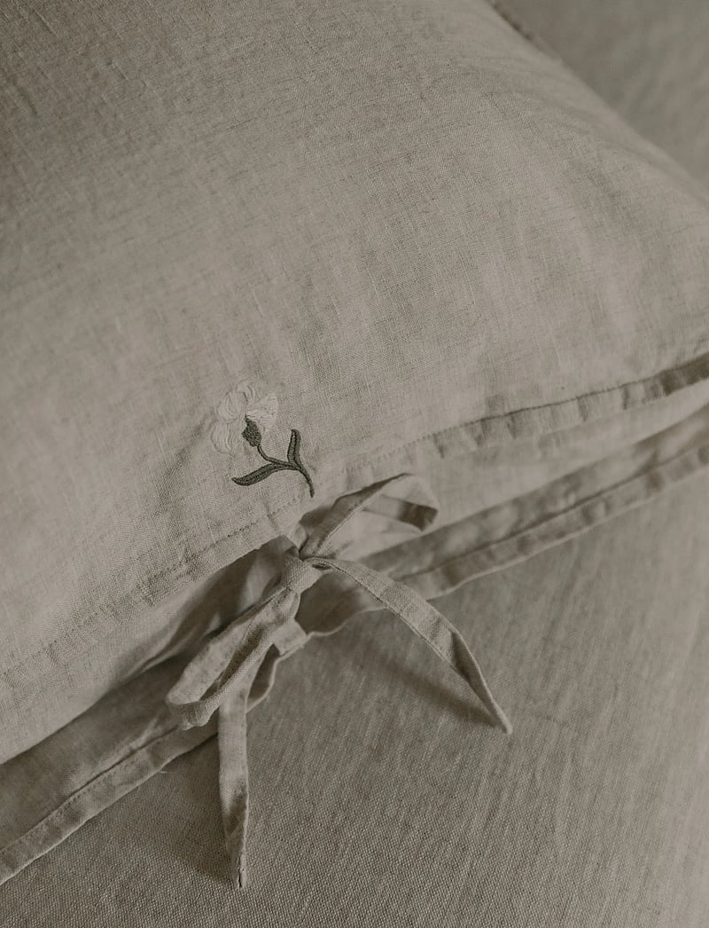 Garbo&Friends - Linen Linen Fitted Sheet Single 90x200x30 - spannbettlaken - linen - 3