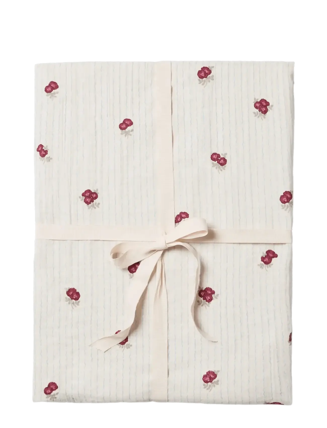 Garbo&Friends Rosehip Muslin Fitted Sheet Double - Bettlaken - BURGHUNDY / white