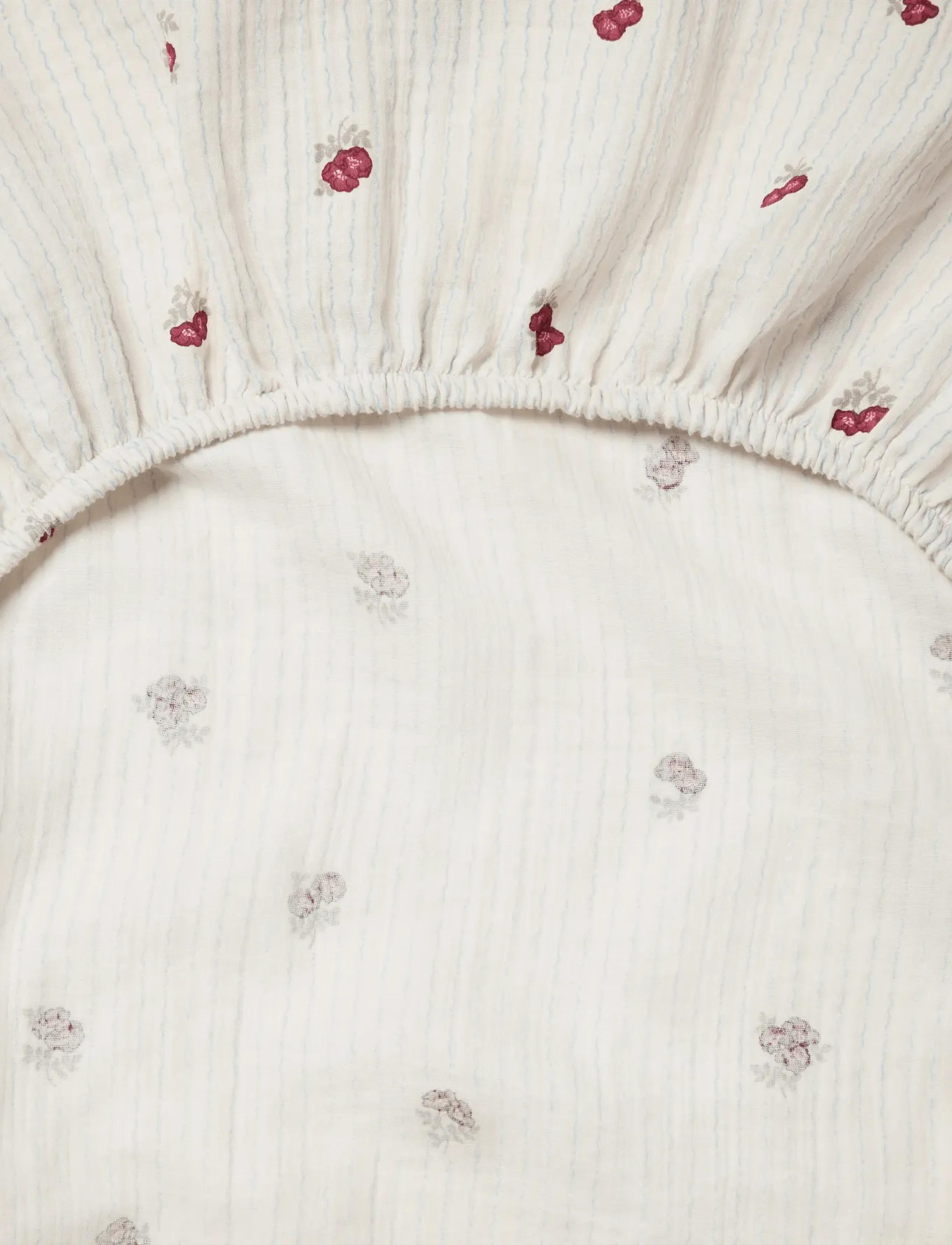 Garbo&Friends - Rosehip Muslin Fitted Sheet Double - burghundy - 2