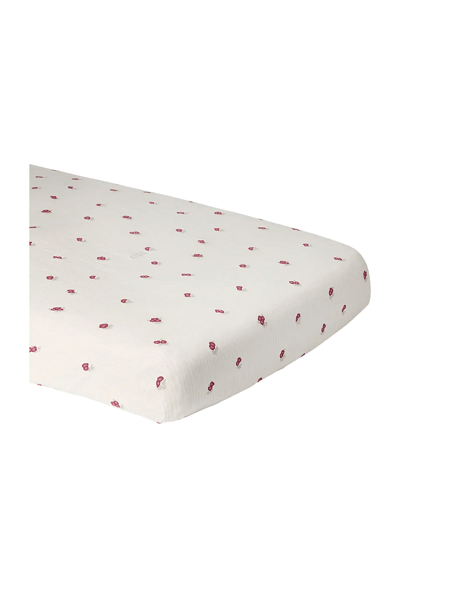 Garbo&Friends - Rosehip Muslin Fitted Sheet Double - formsyet lagen - burghundy - 1