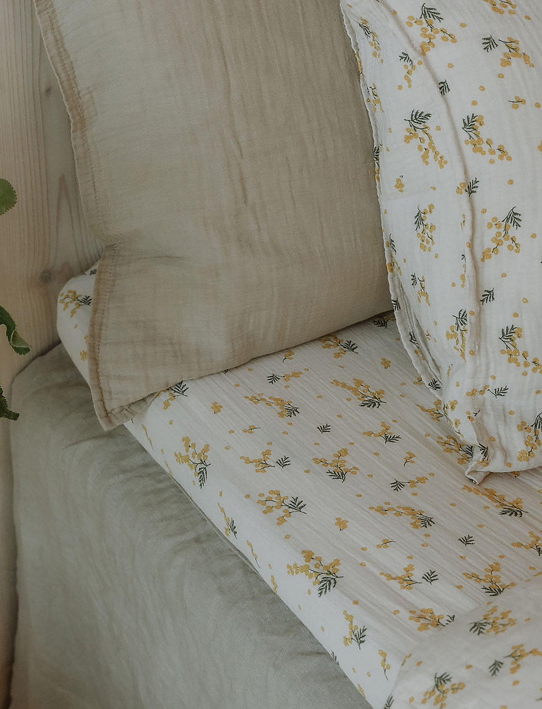 Garbo&Friends - Muslin Fitted Sheet Junior - lagner - mimosa - 0