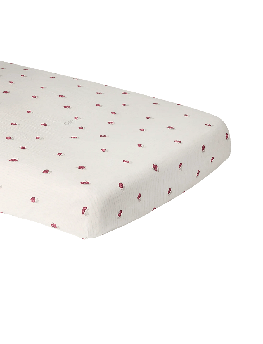 Garbo&Friends - Rosehip Muslin Fitted Sheet Junior Rosehip - bettlaken - rosehip - 4