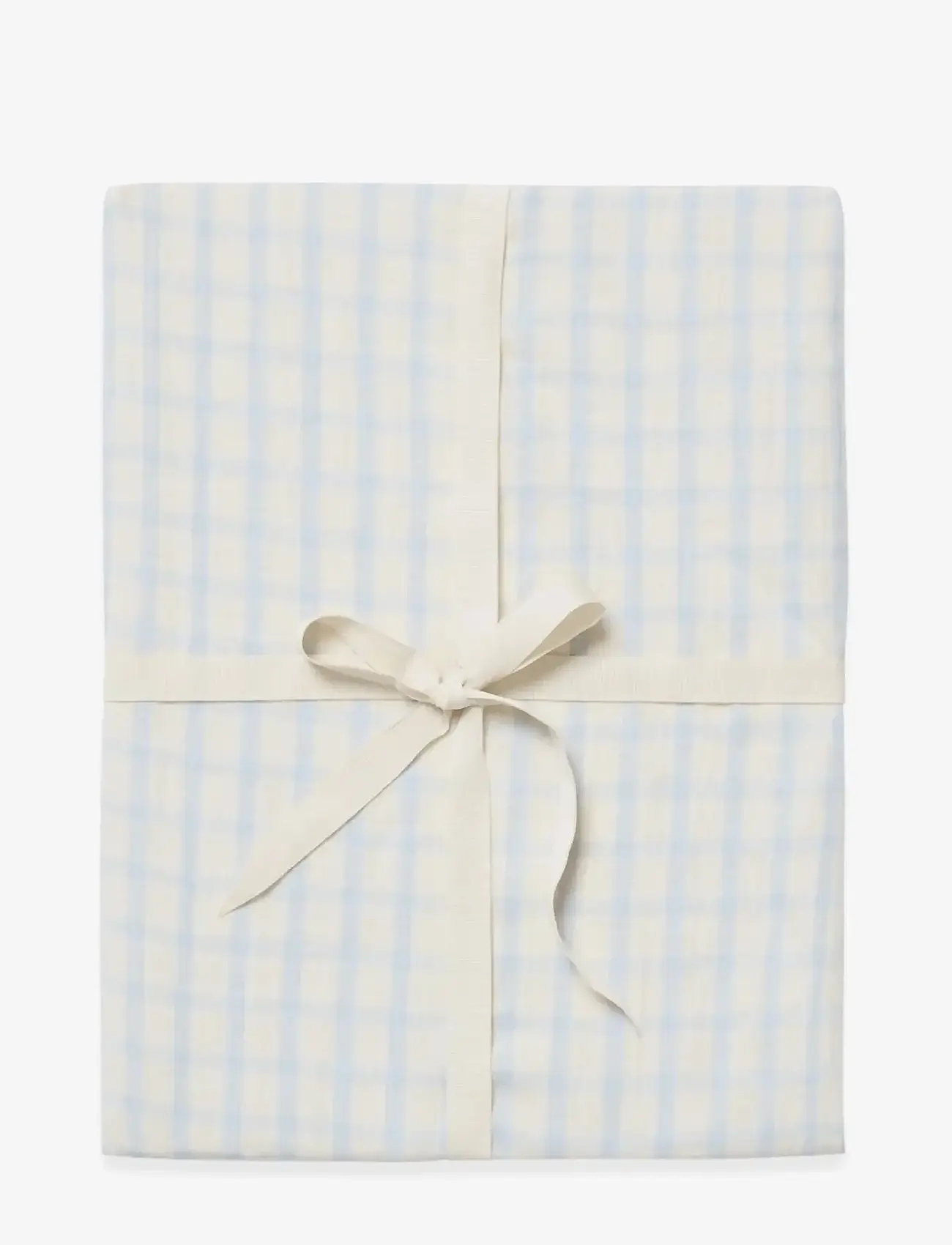 Garbo&Friends - Muslin Fitted Sheet Junior, 60x120x20 cm, Gingham Sky blue - lakanat - gingham sky blue - 1